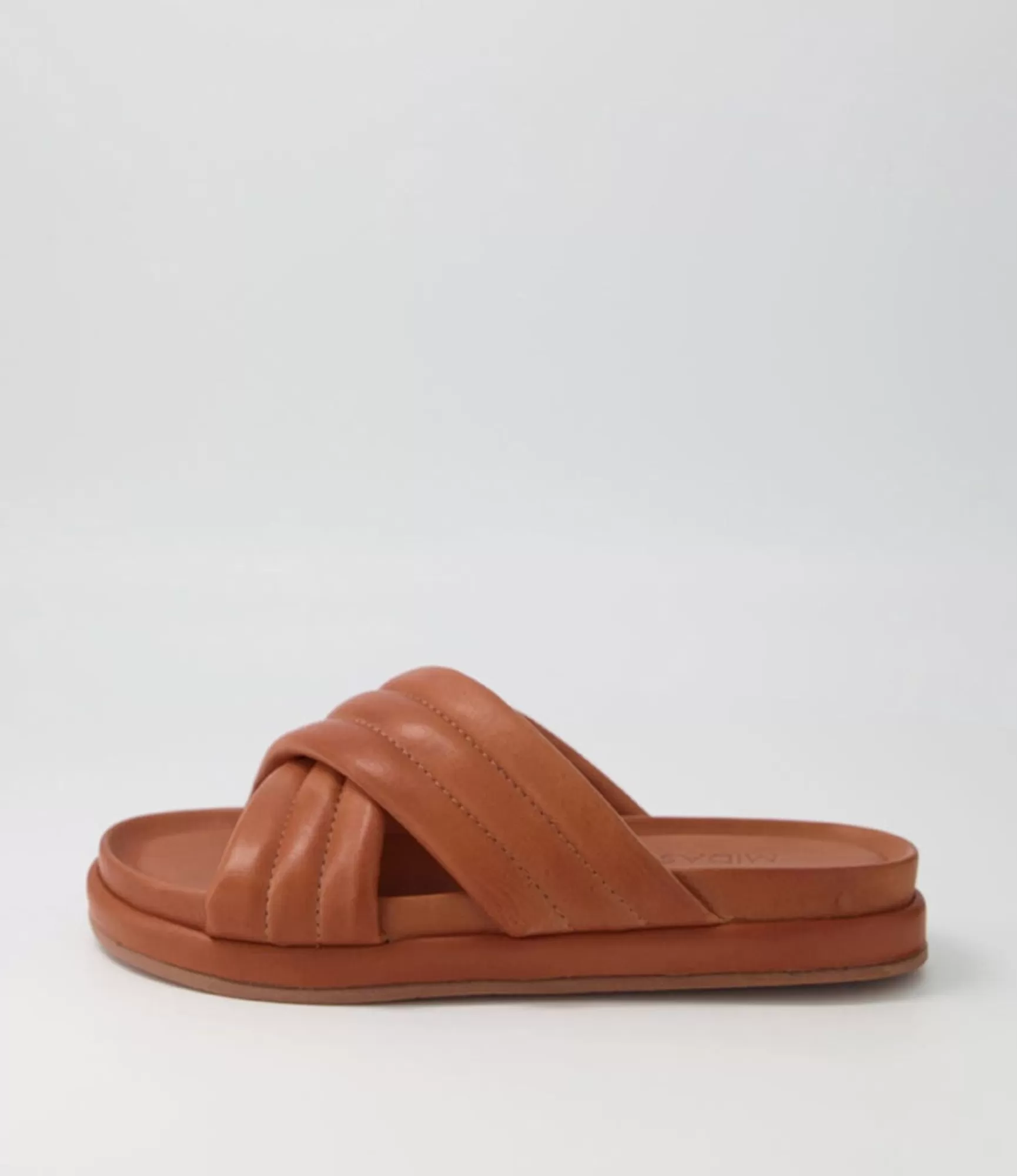 Best Midas Shoes Melany Tan Leather Slides
