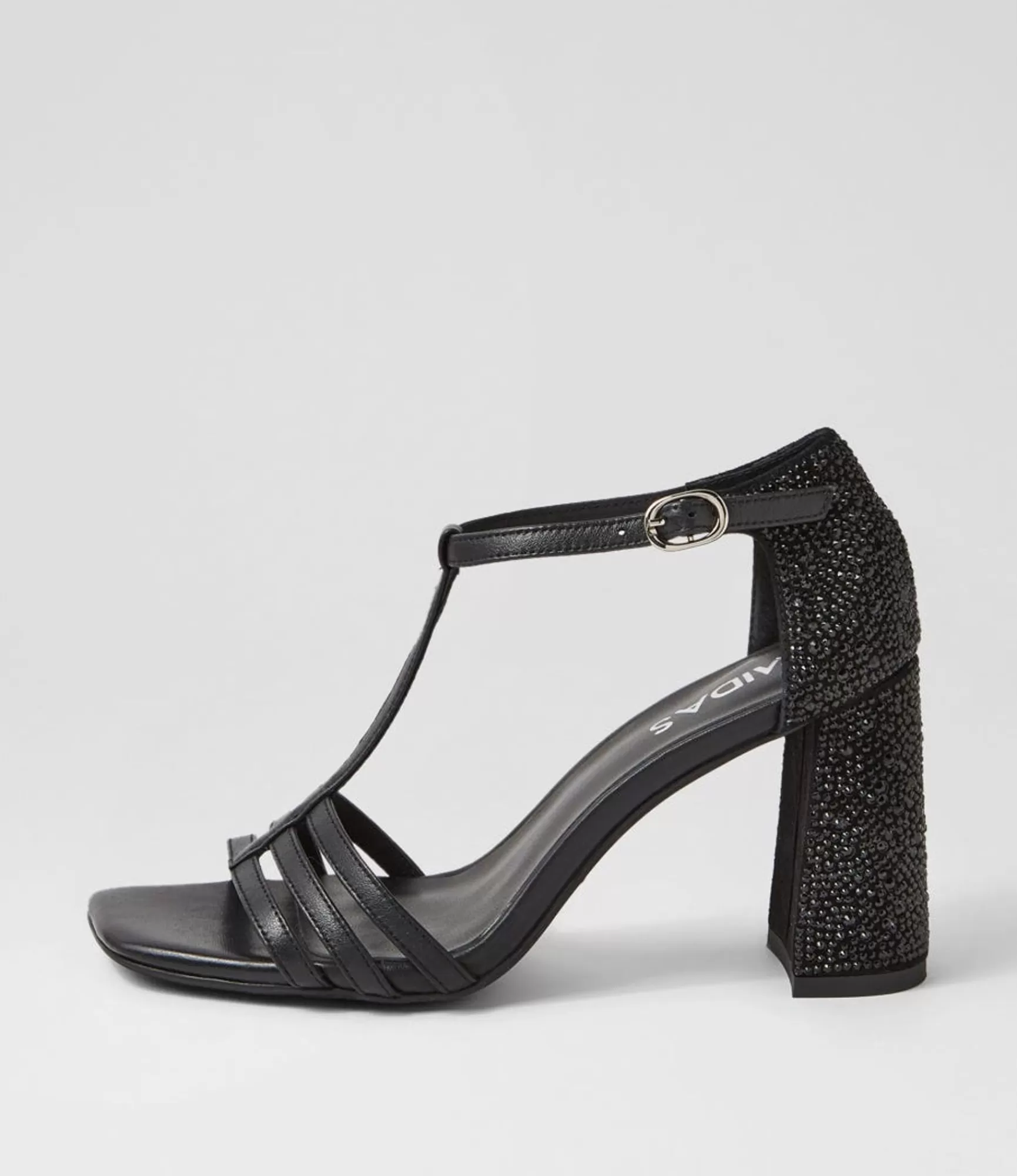 Cheap Midas Shoes Mid Black Jewels Leather Sandals