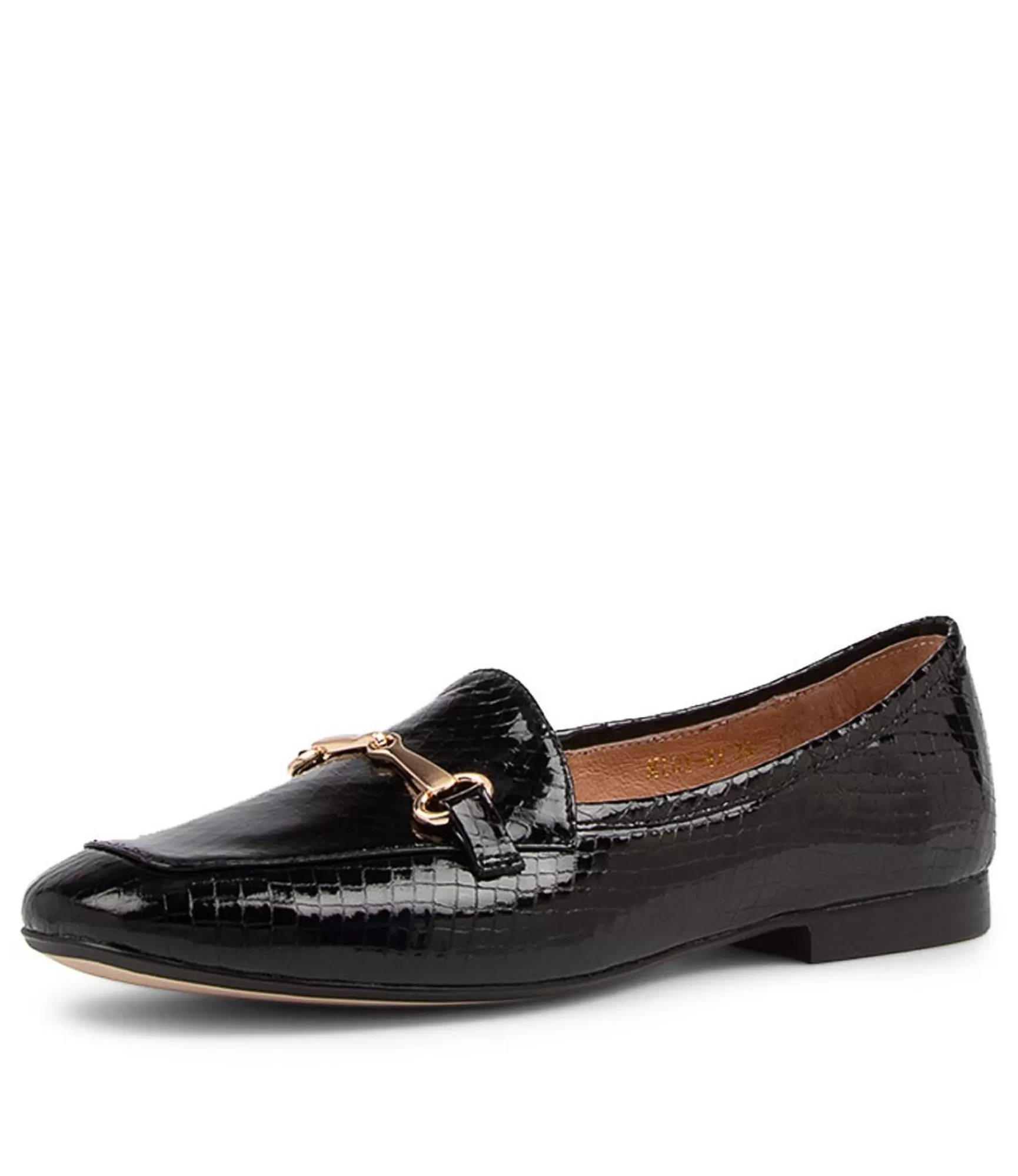 Cheap Midas Shoes Midi Black Mirror Leather Loafers