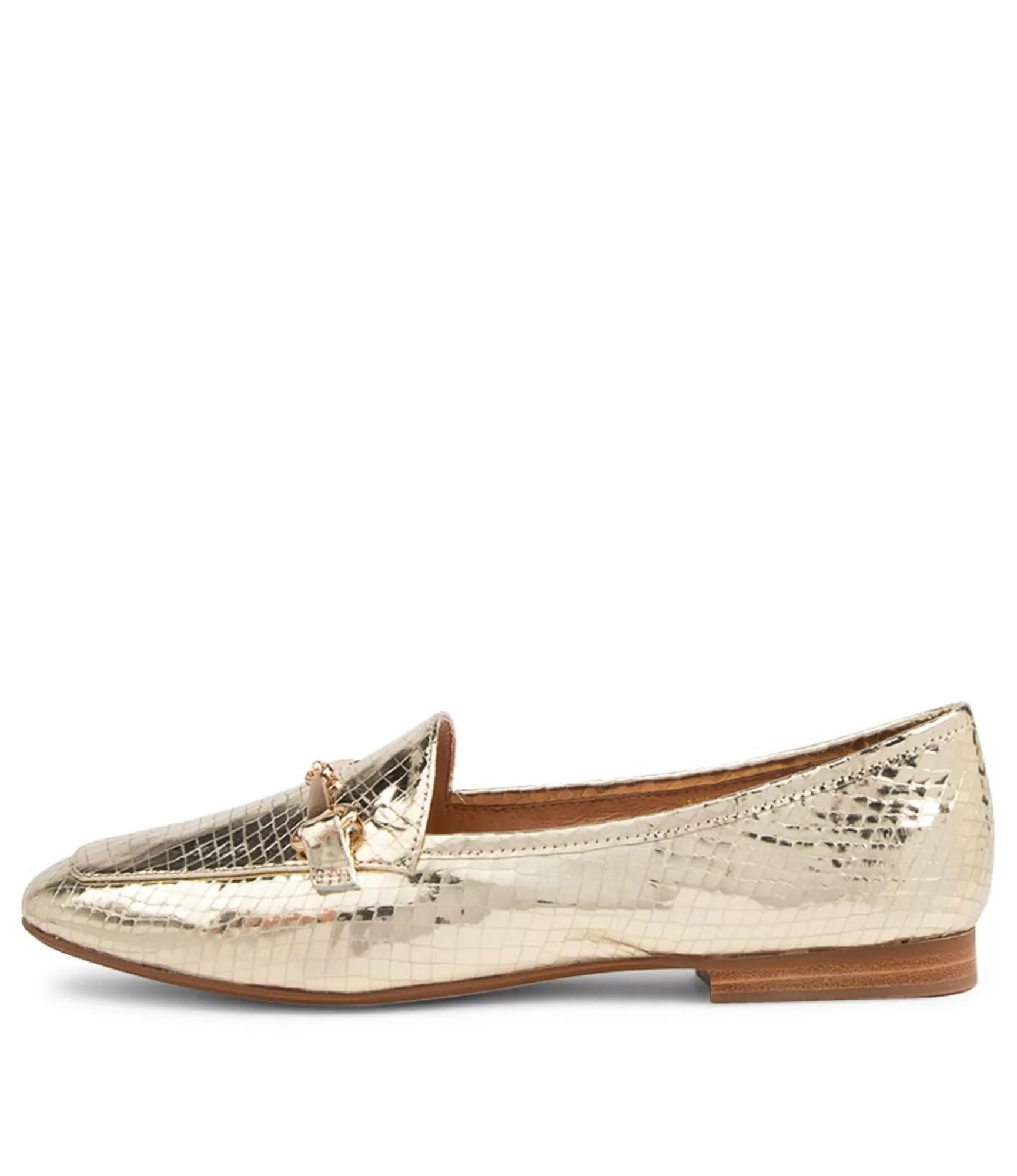 Sale Midas Shoes Midi Pale Gold Mirror Leather Loafers