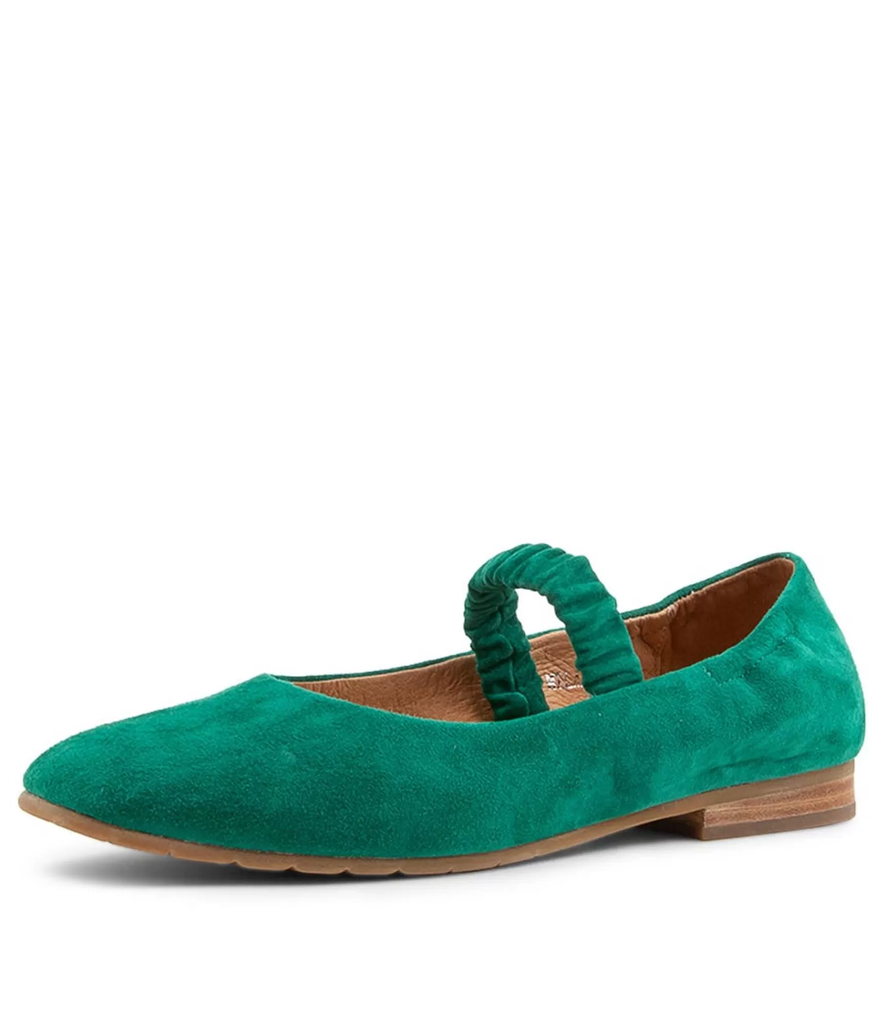 Shop Midas Shoes Milan Emerald Suede Flat Shoes