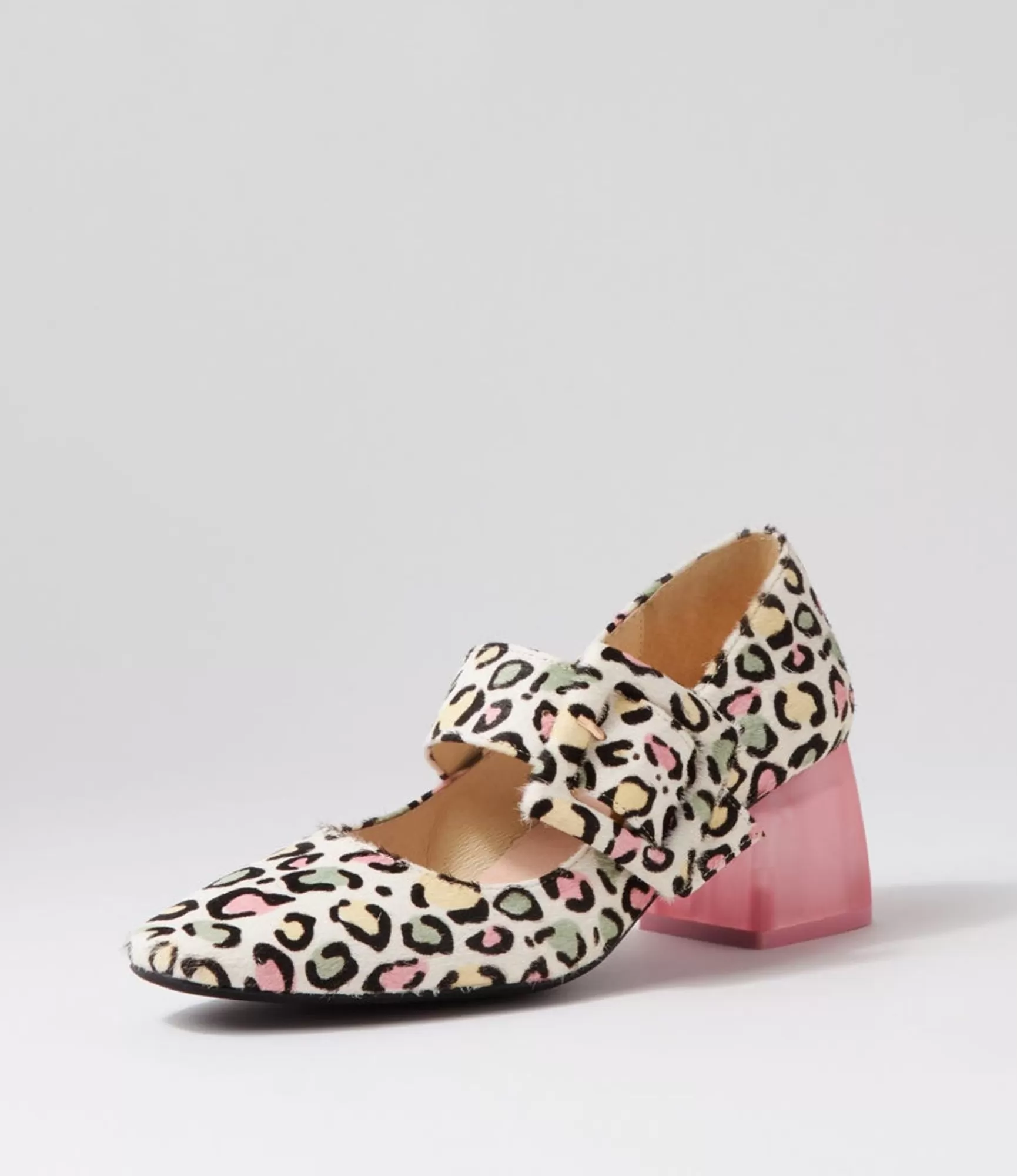 Cheap Midas Shoes Milsen Pastel Leopard Pony Heels