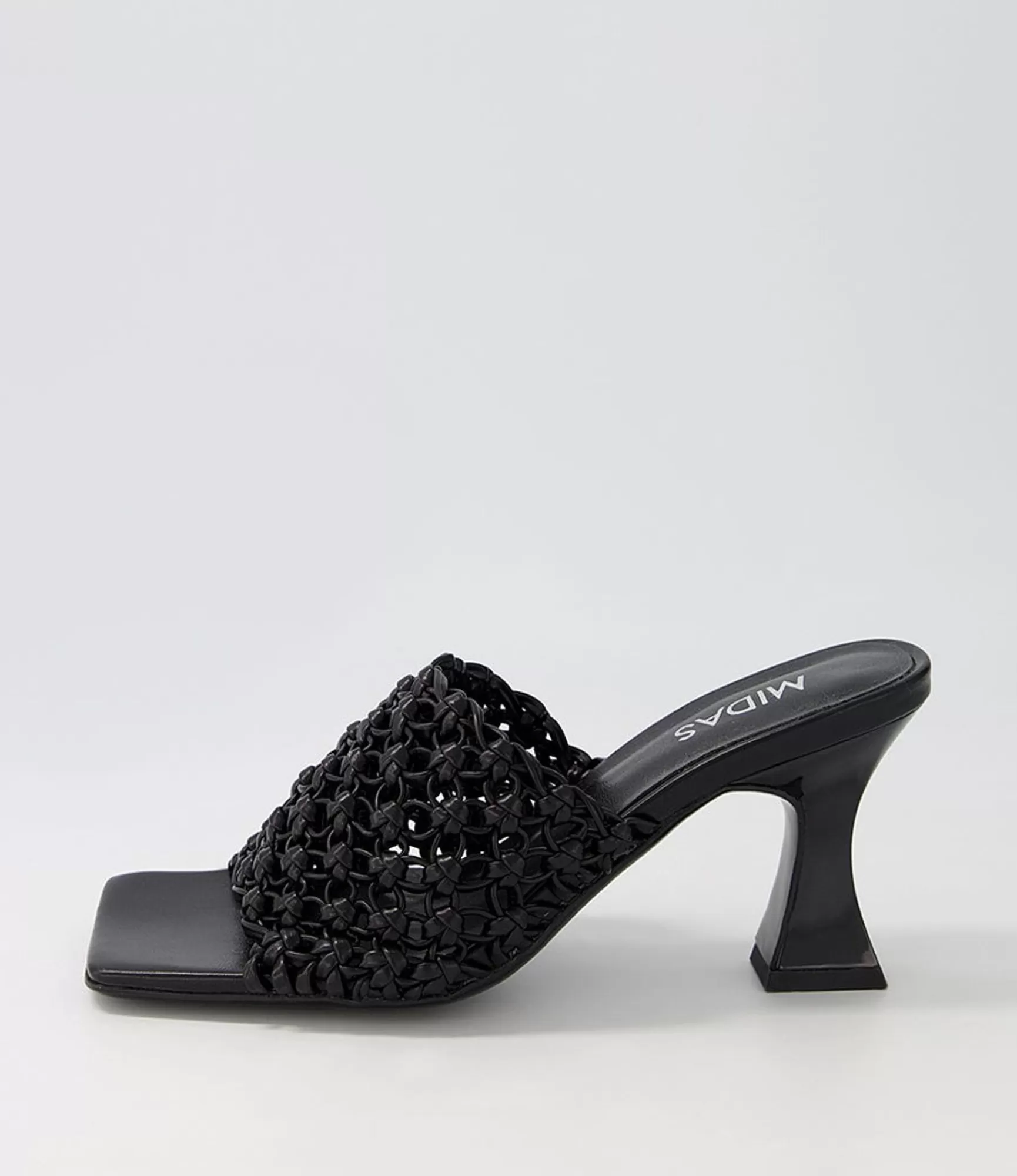 New Midas Shoes Mimmi Black Weave Sandals