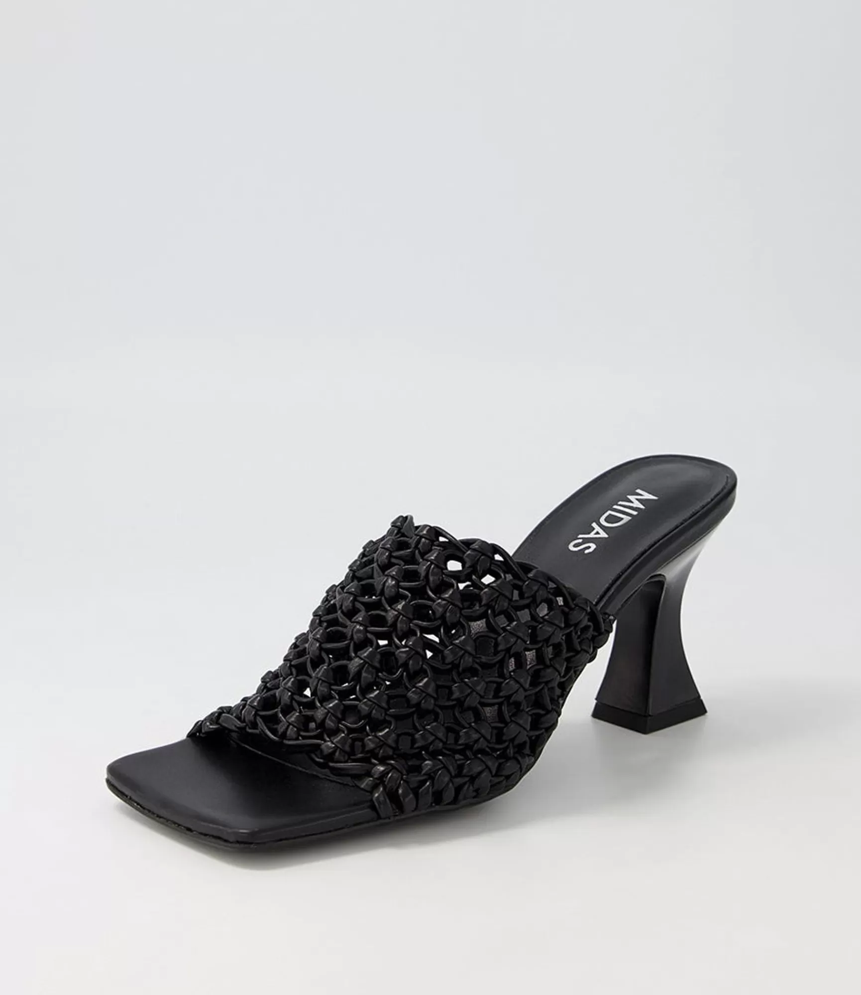 New Midas Shoes Mimmi Black Weave Sandals