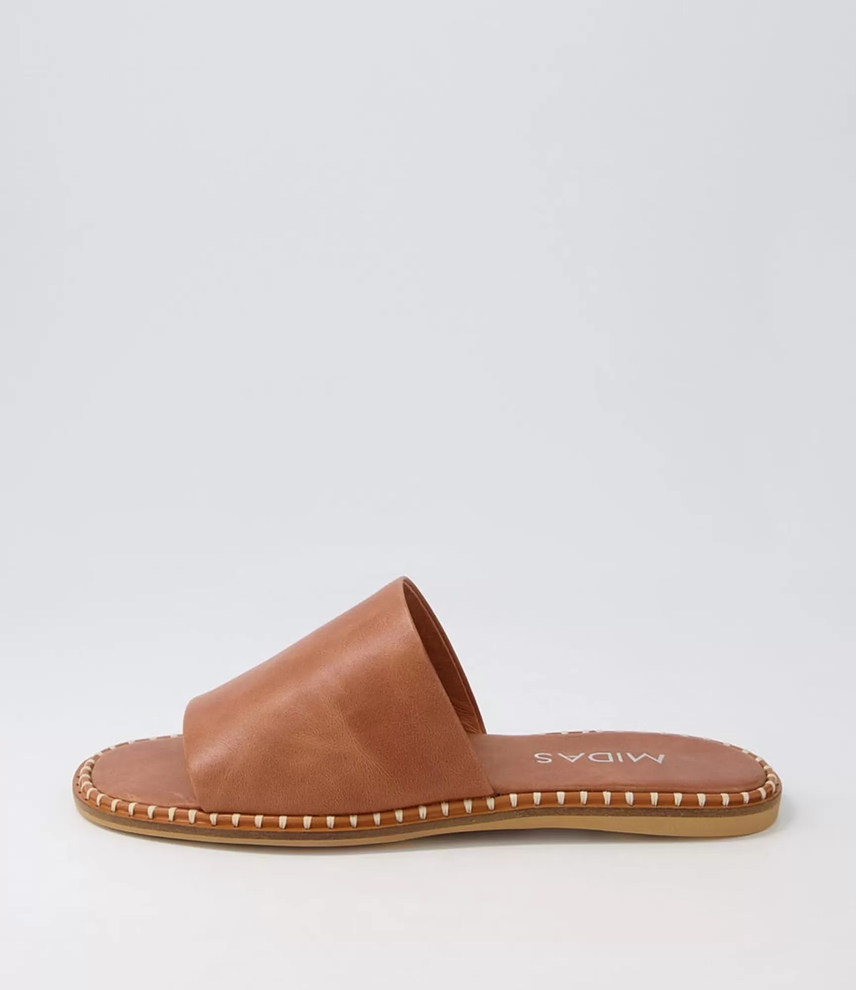 Clearance Midas Shoes Minime Chestnut Leather Slides