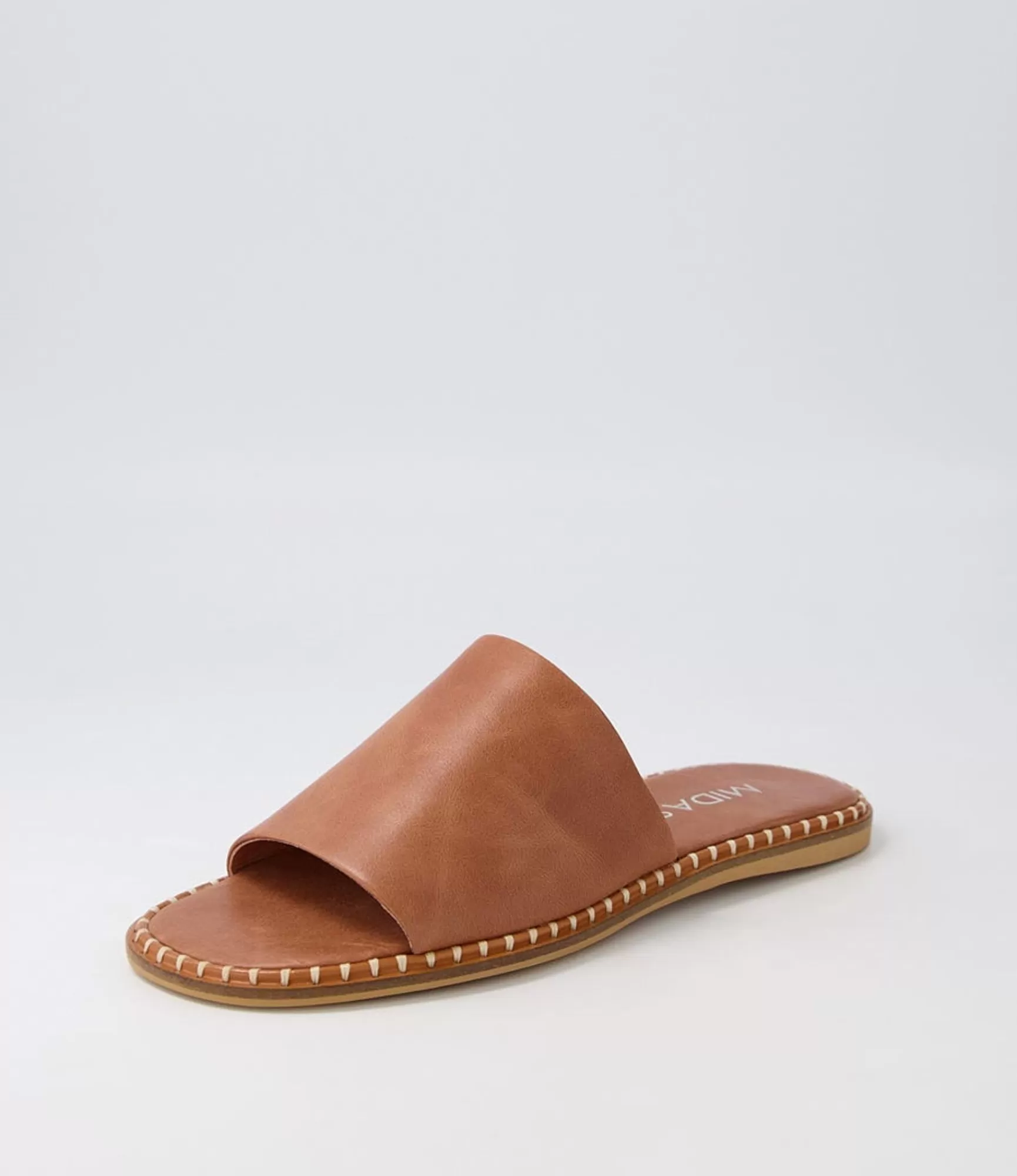 Clearance Midas Shoes Minime Chestnut Leather Slides