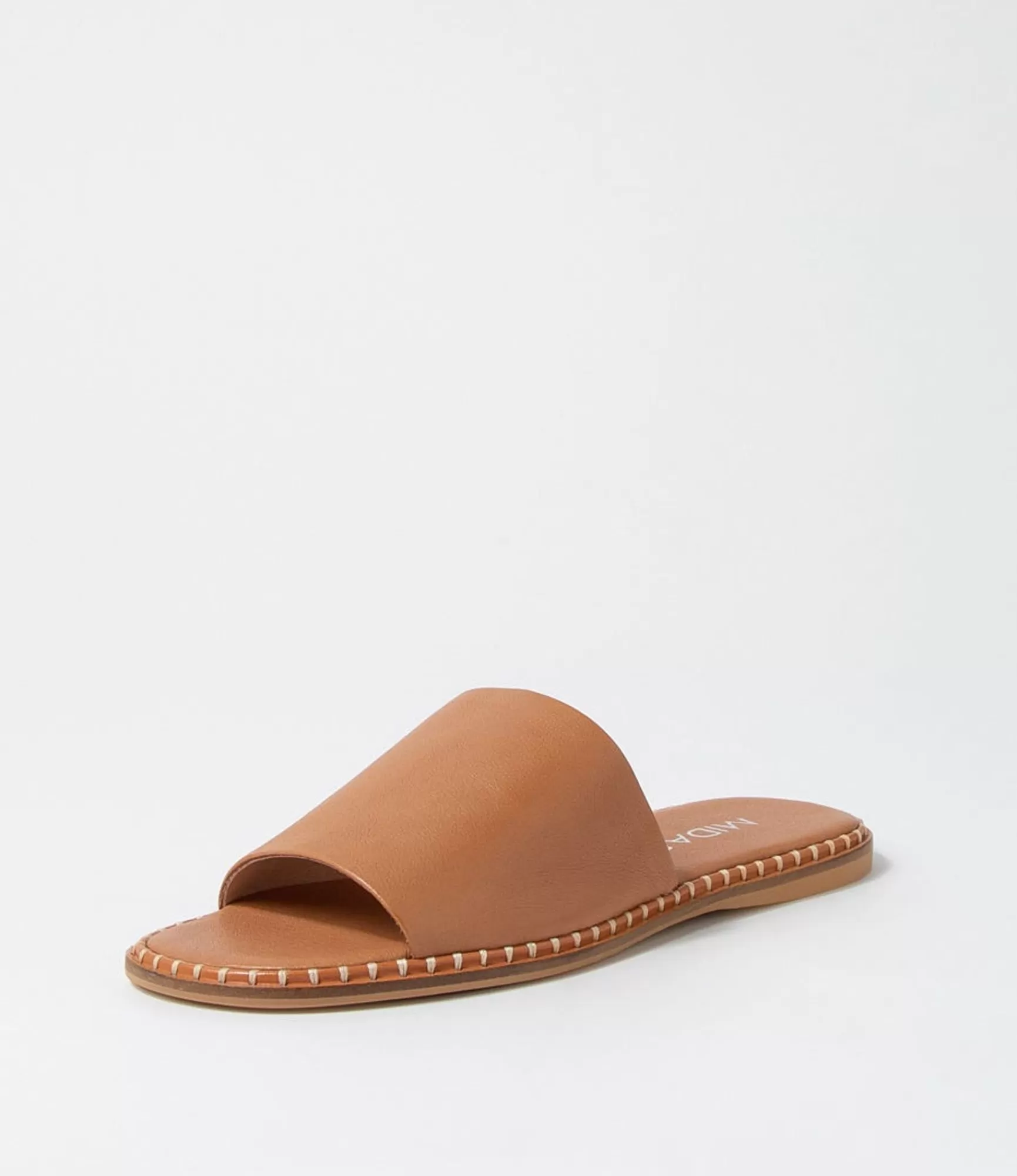 Cheap Midas Shoes Minime Dark Tan Leather Slides