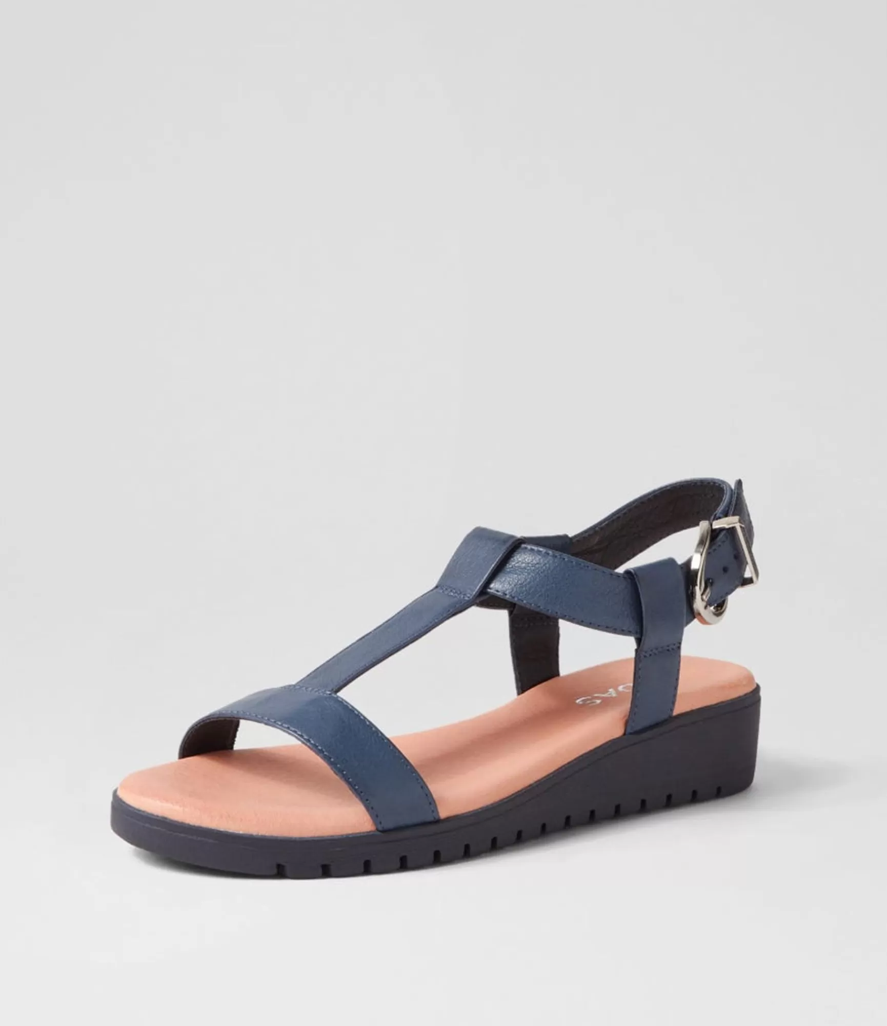 New Midas Shoes Moore Navy Leather Sandals