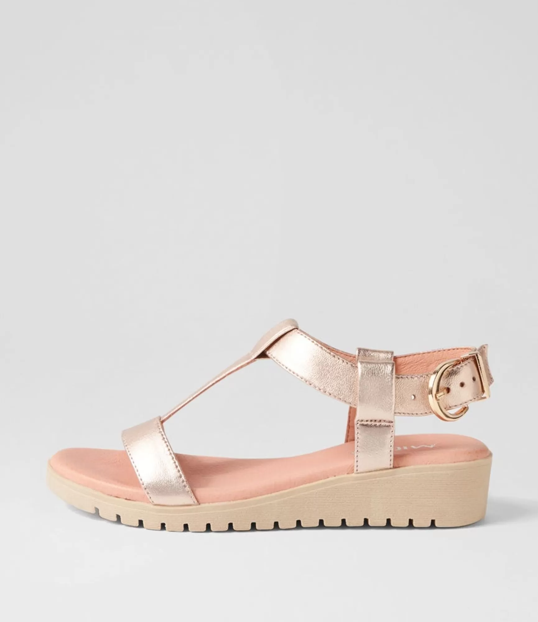 Store Midas Shoes Moore Pl Rose Gold Nude Leather Sandals