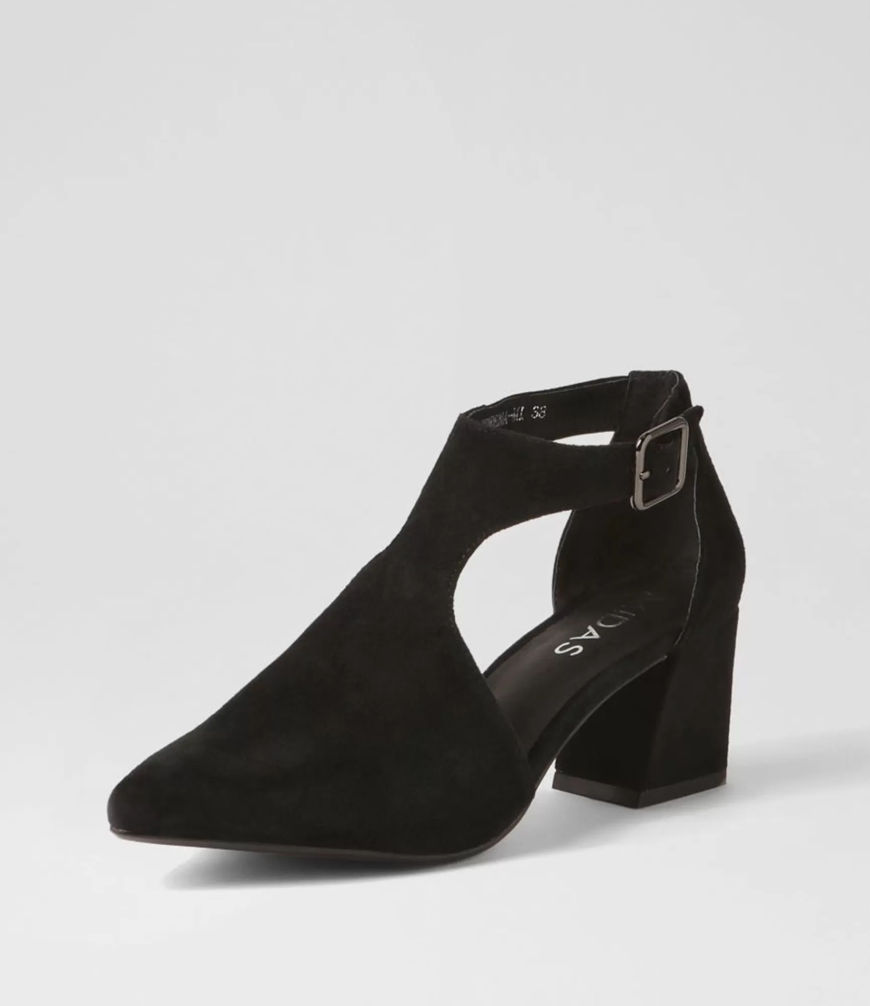 Shop Midas Shoes Morena Black Suede Heels