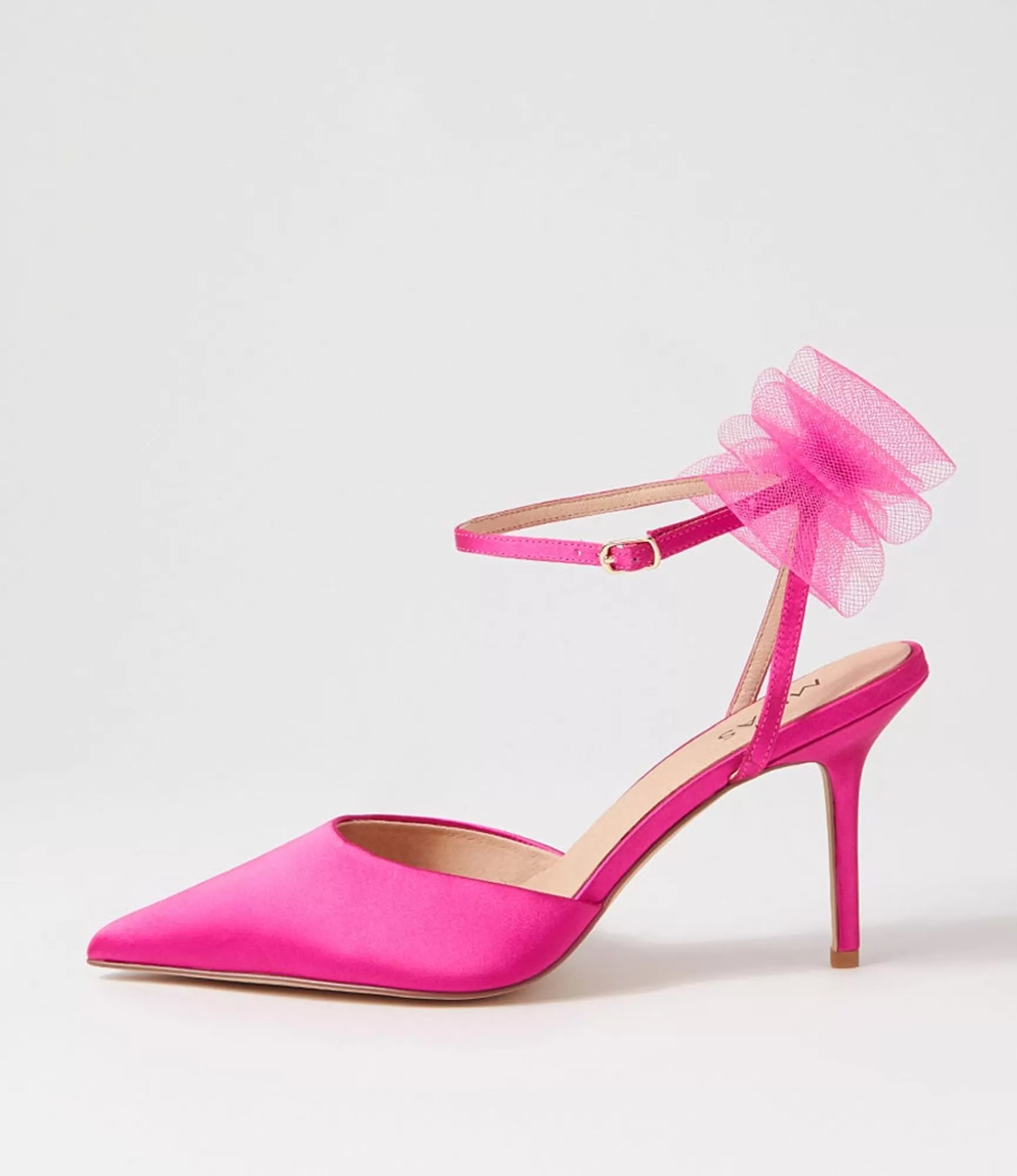 New Midas Shoes Myah Fuchsia Satin Heels