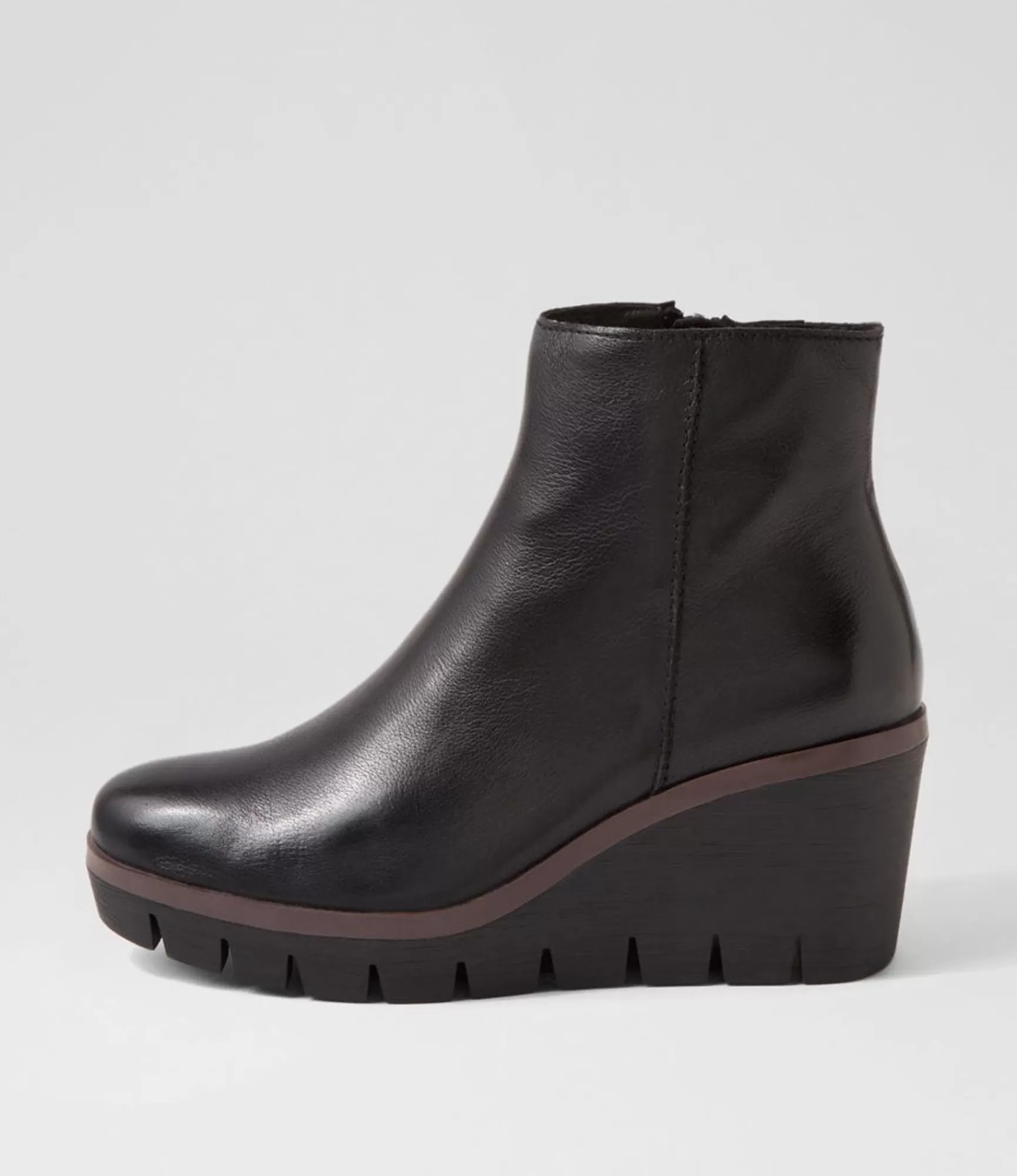 Discount Midas Shoes Neesha Black Leather Ankle Boots