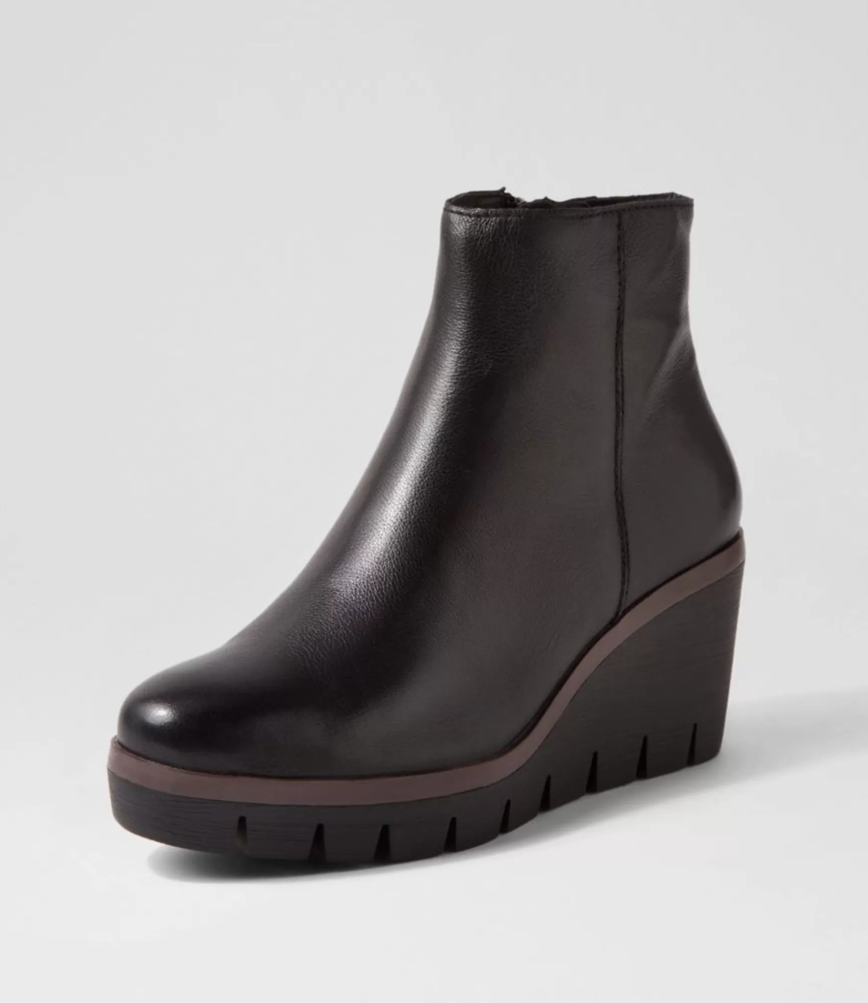 Discount Midas Shoes Neesha Black Leather Ankle Boots