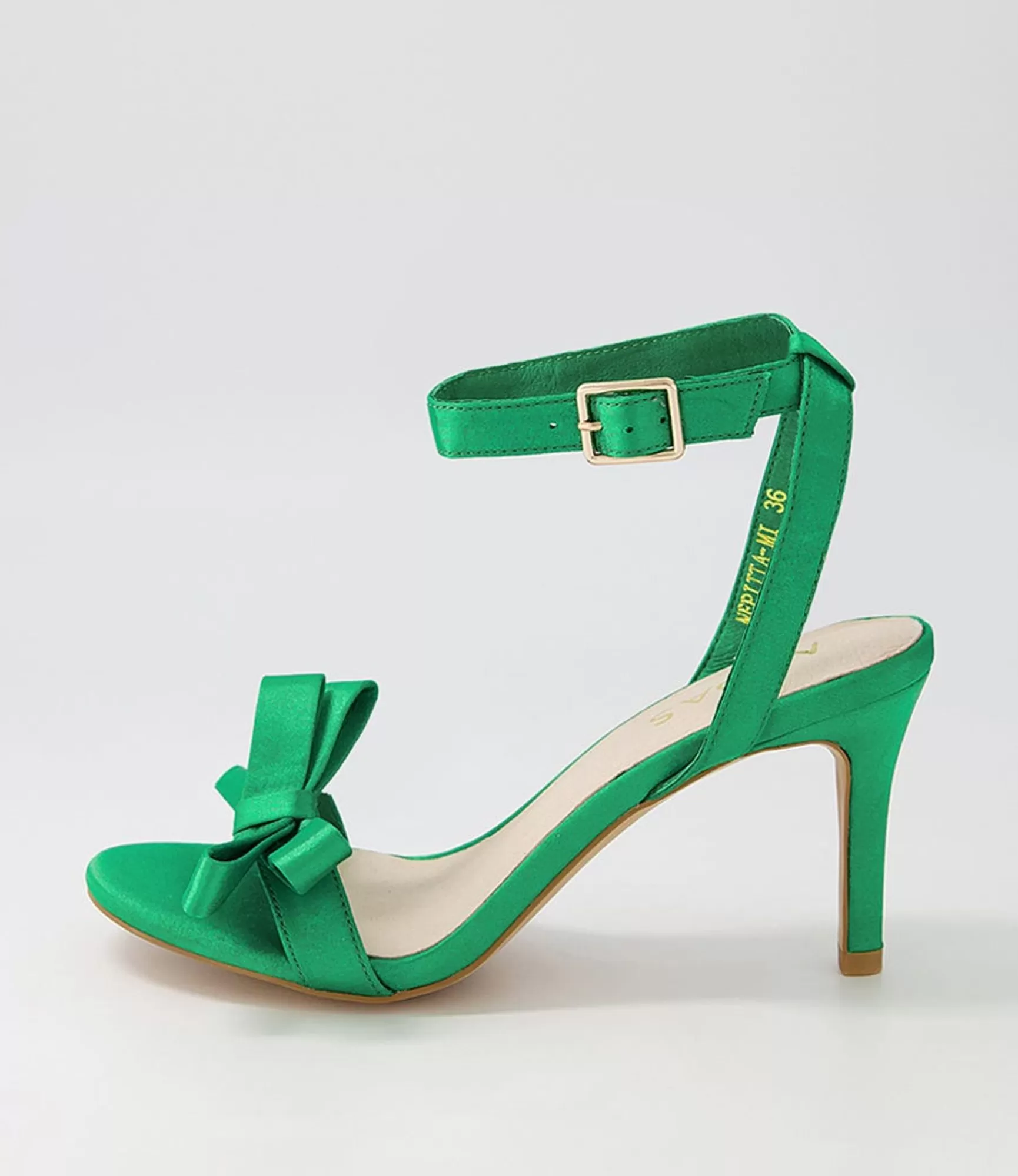 Fashion Midas Shoes Nepitta Emerald Satin Sandals