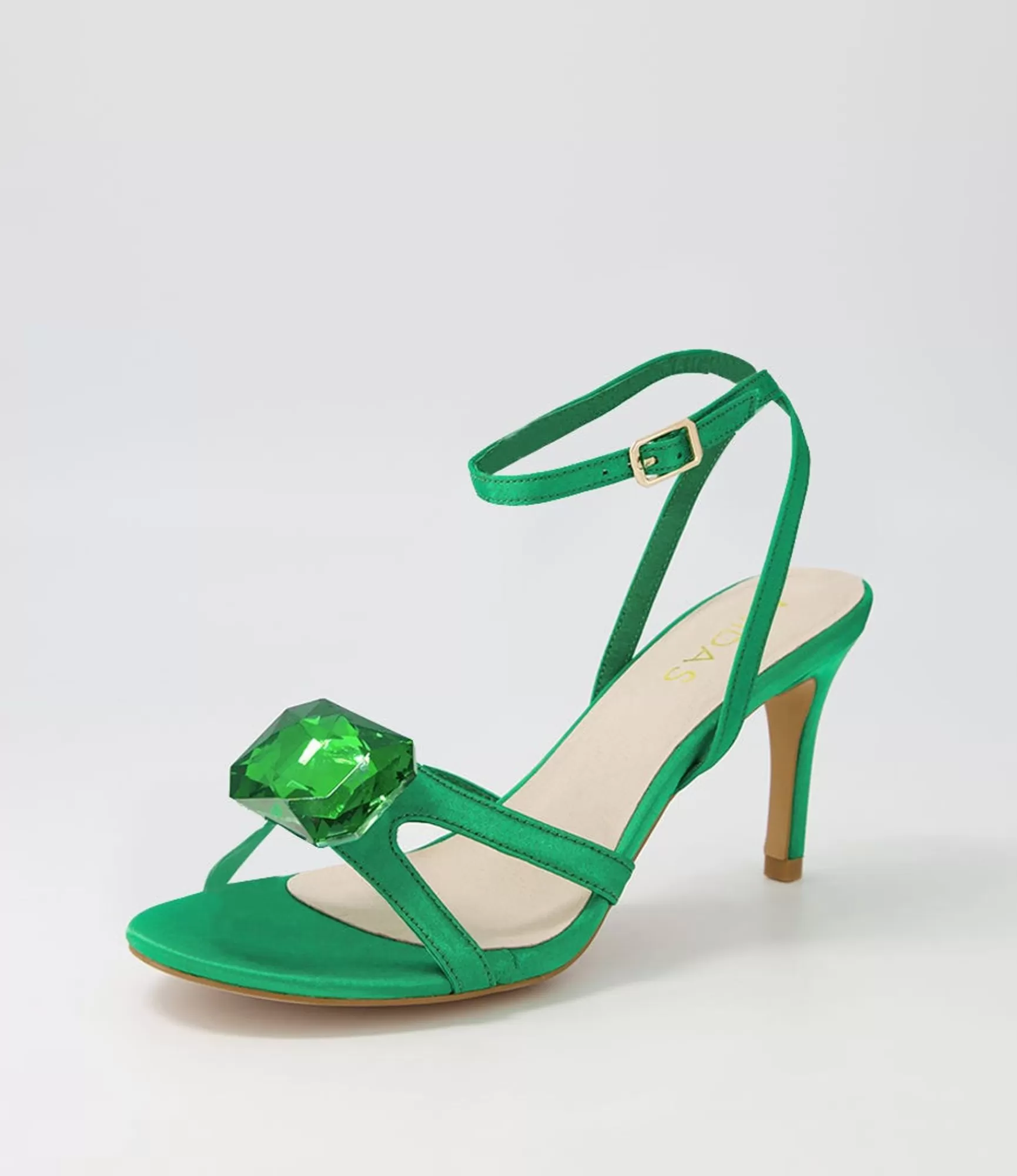 Best Midas Shoes Nino Emerald Jewel Satin Sandals