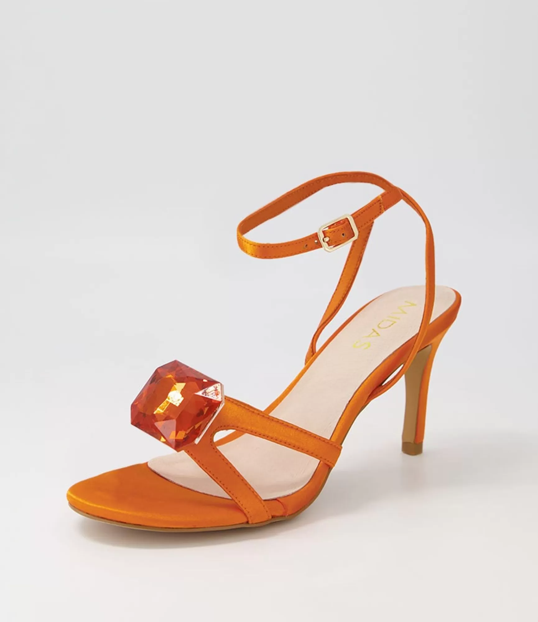Shop Midas Shoes Nino Orange Jewel Satin Sandals