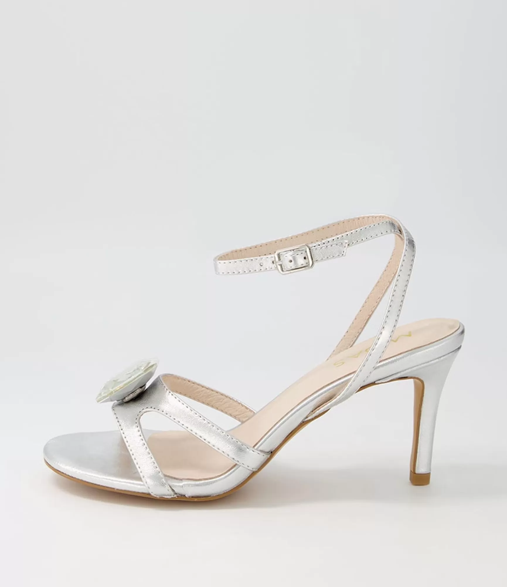 Fashion Midas Shoes Nino Silver Clear Leather Jewels Sandals
