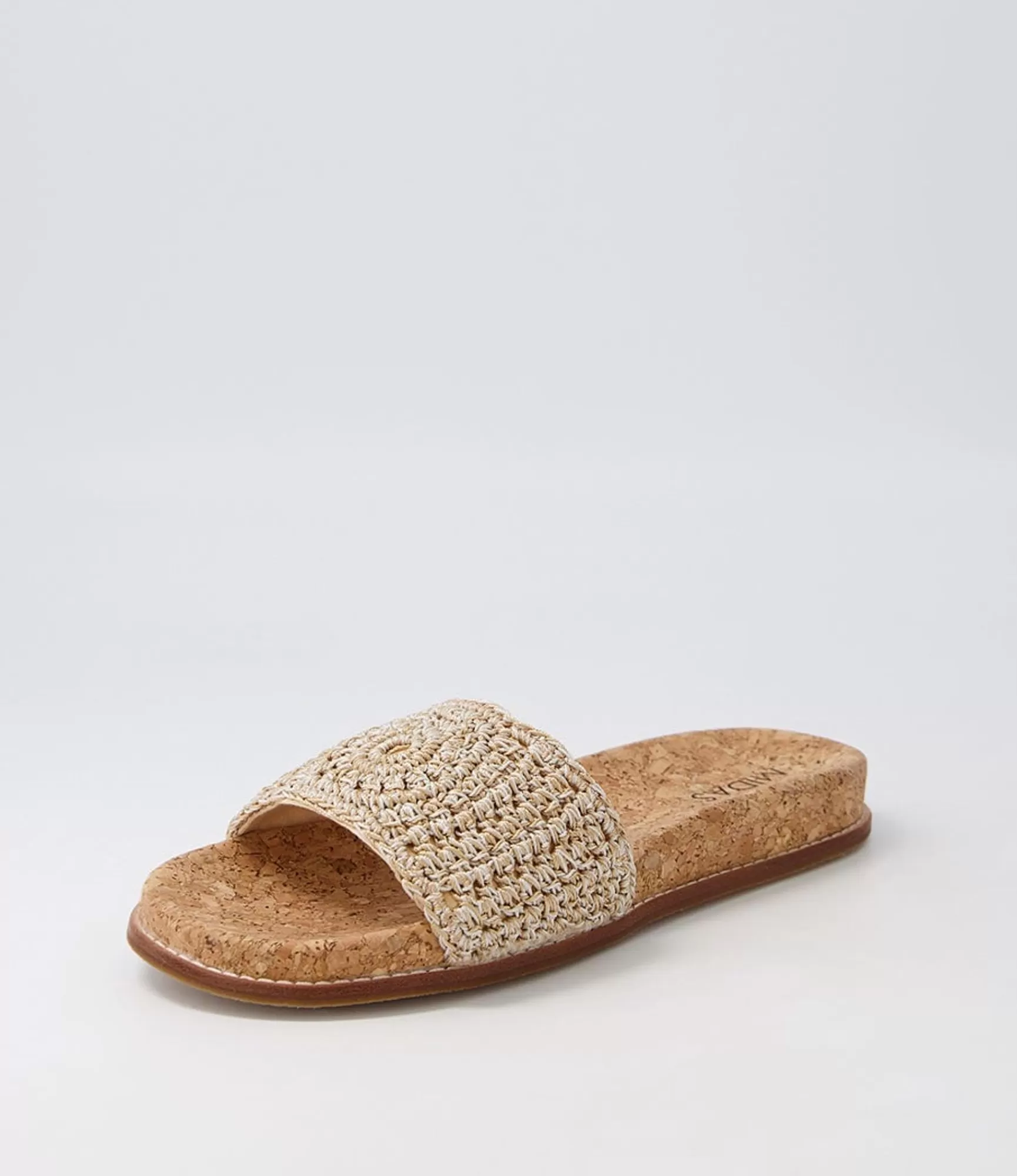 Discount Midas Shoes Nola Natural Woven Slides