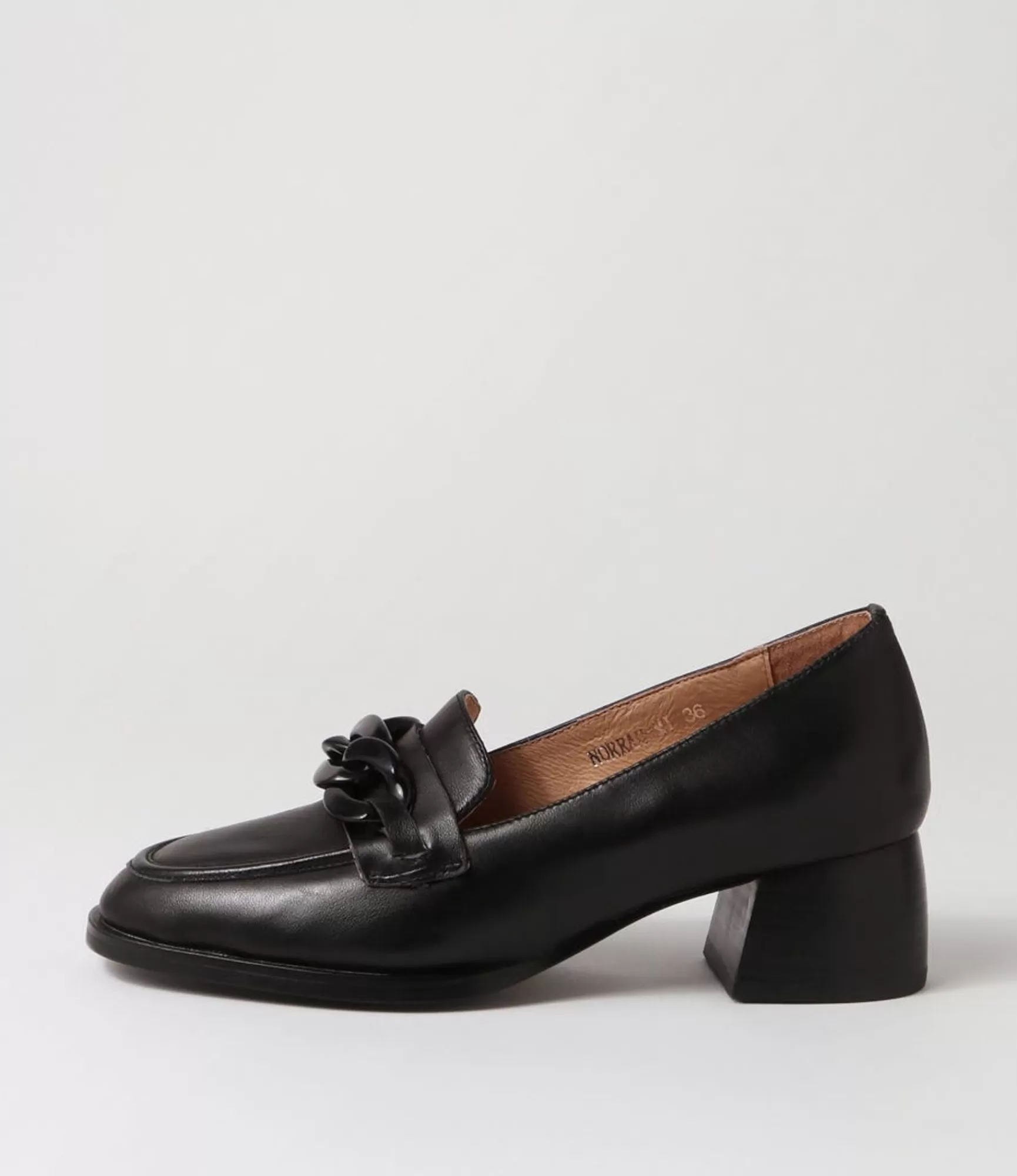 Fashion Midas Shoes Norrah Black Leather Heels