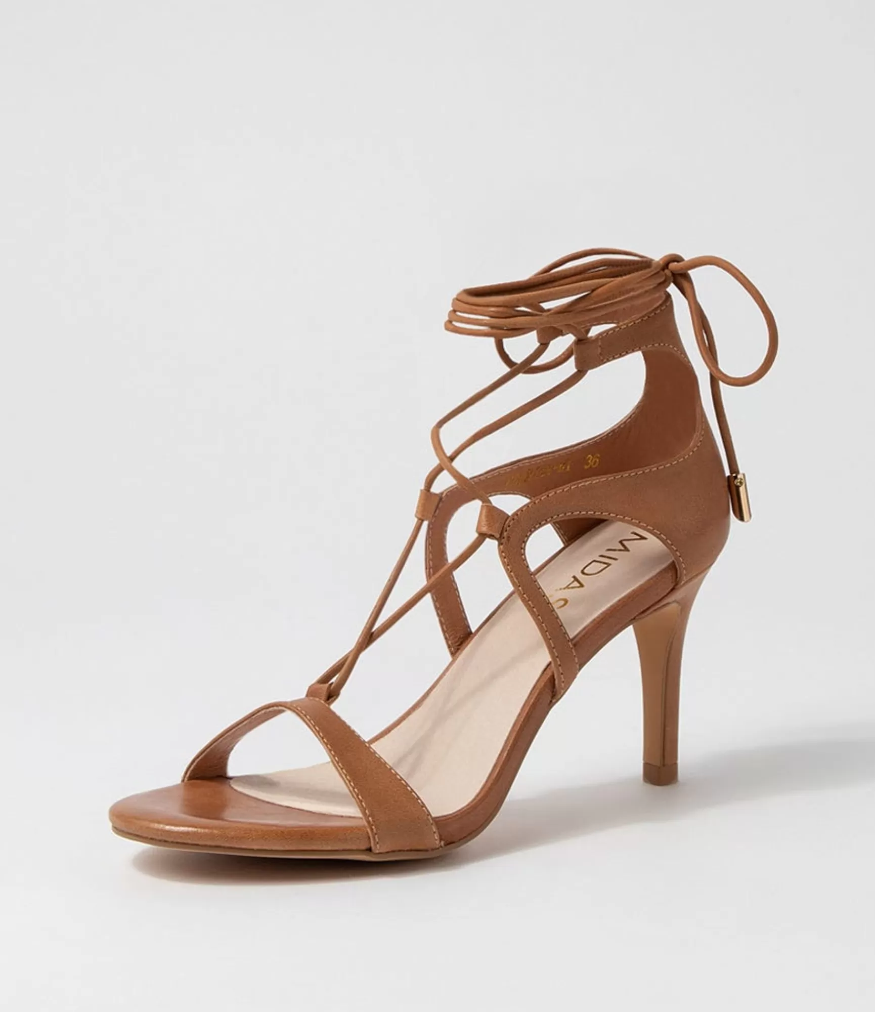 Cheap Midas Shoes Norrina Tan Leather Sandals