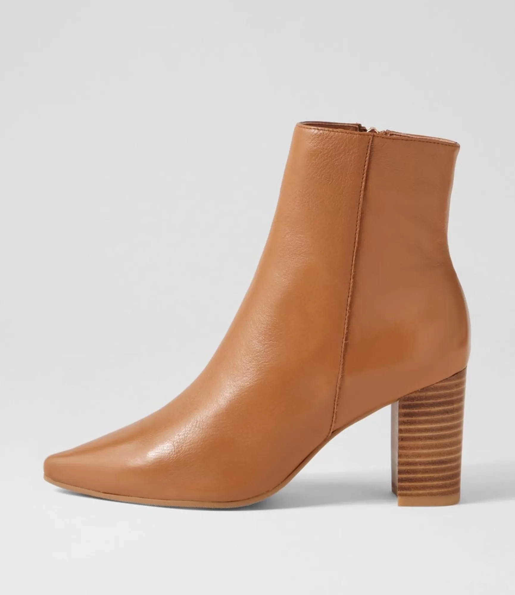 Cheap Midas Shoes Norris Dark Tan Natural Heel Leather Ankle Boots