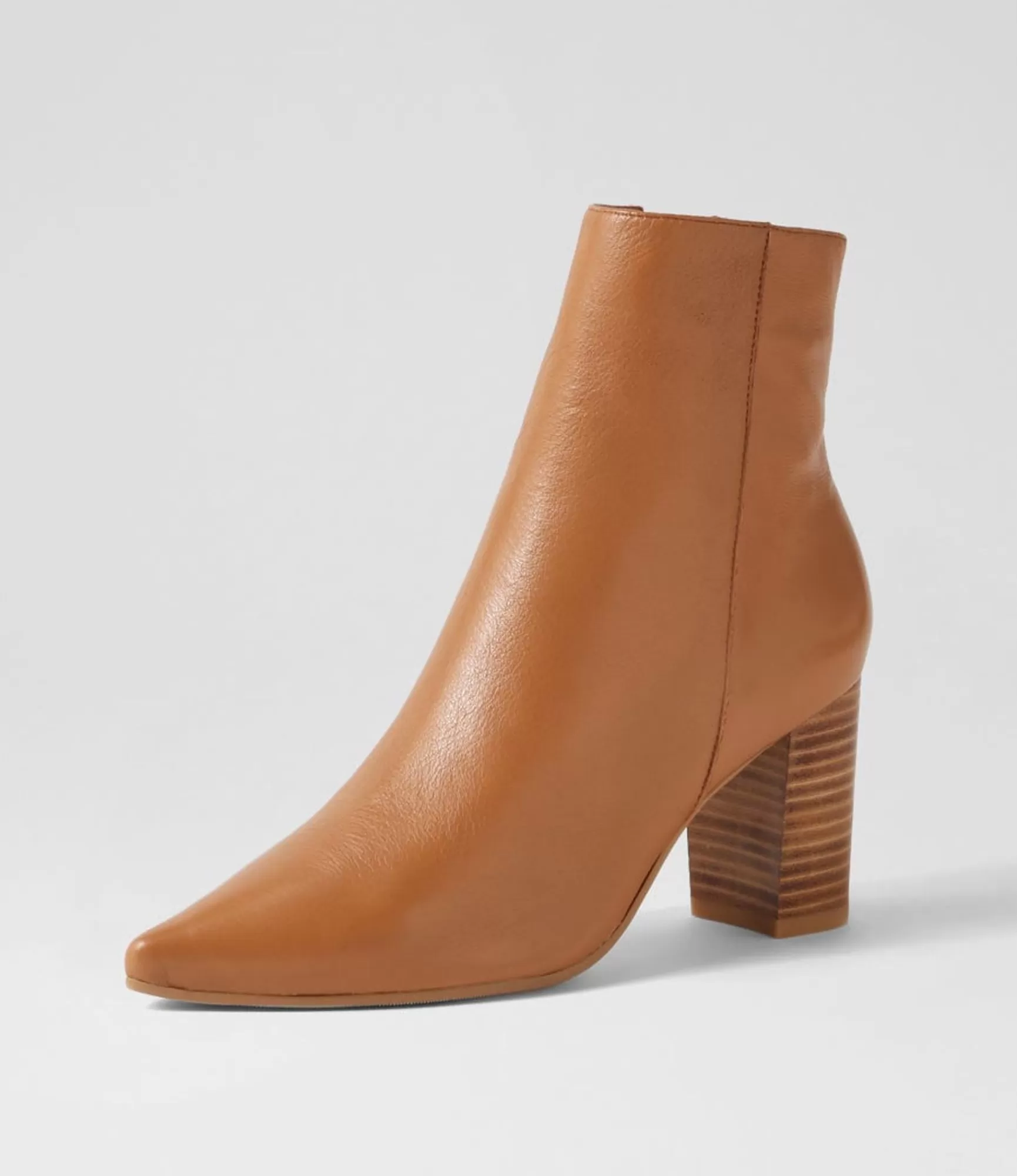 Cheap Midas Shoes Norris Dark Tan Natural Heel Leather Ankle Boots