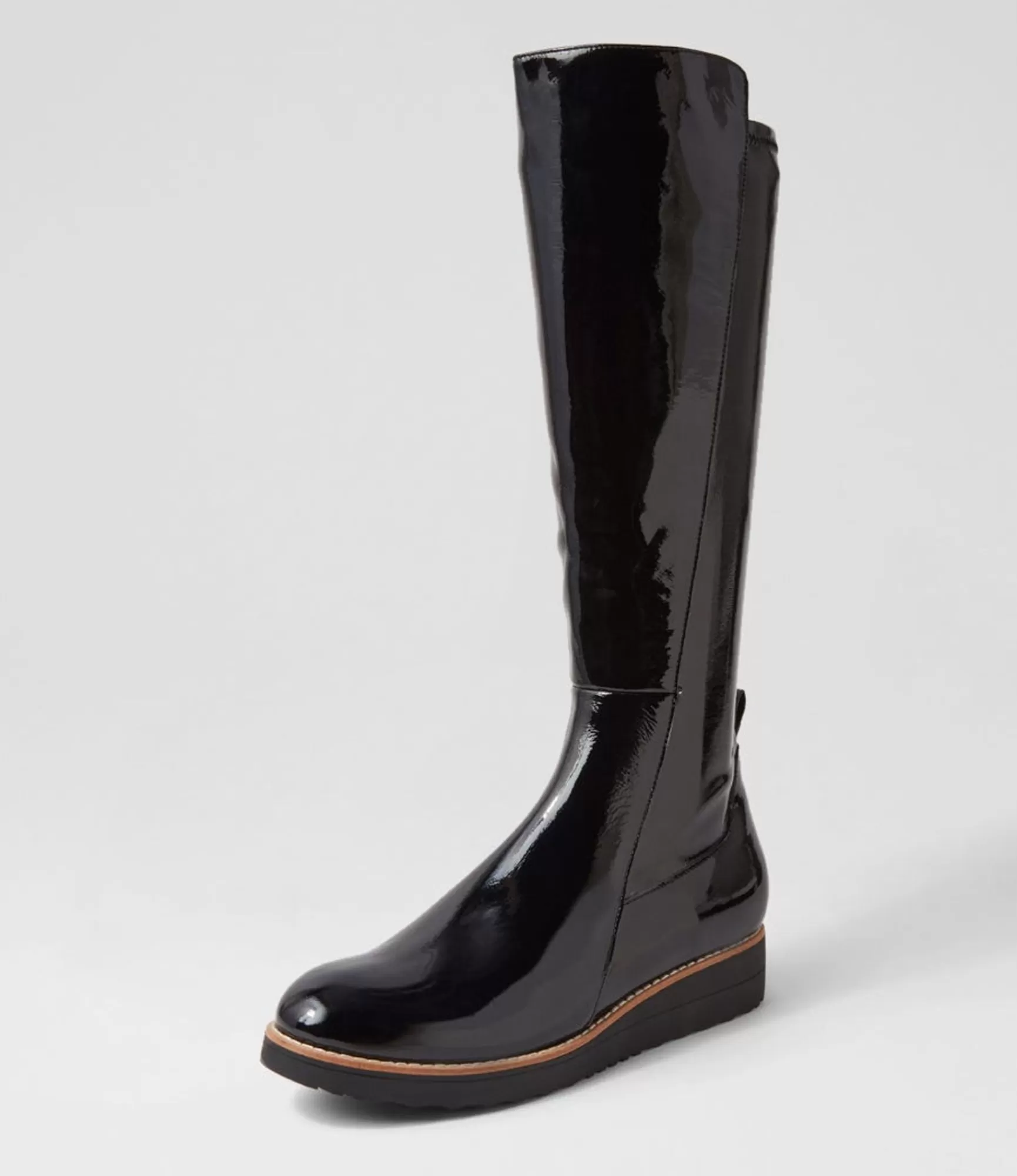 Store Midas Shoes Oleve Black Stretch Patent Pu Ankle Boots