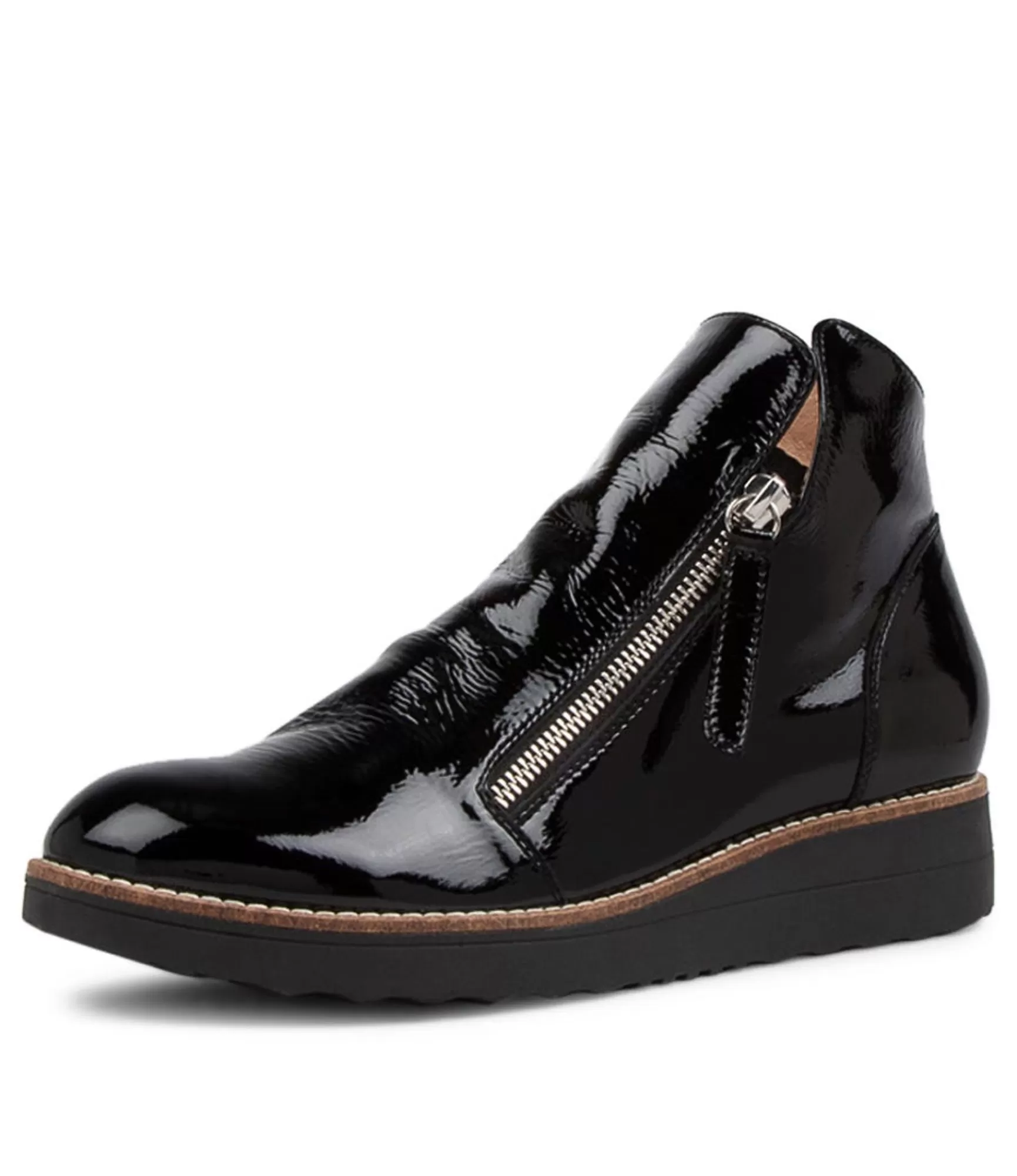 Clearance Midas Shoes Olise Black Patent Leather Ankle Boots Bs