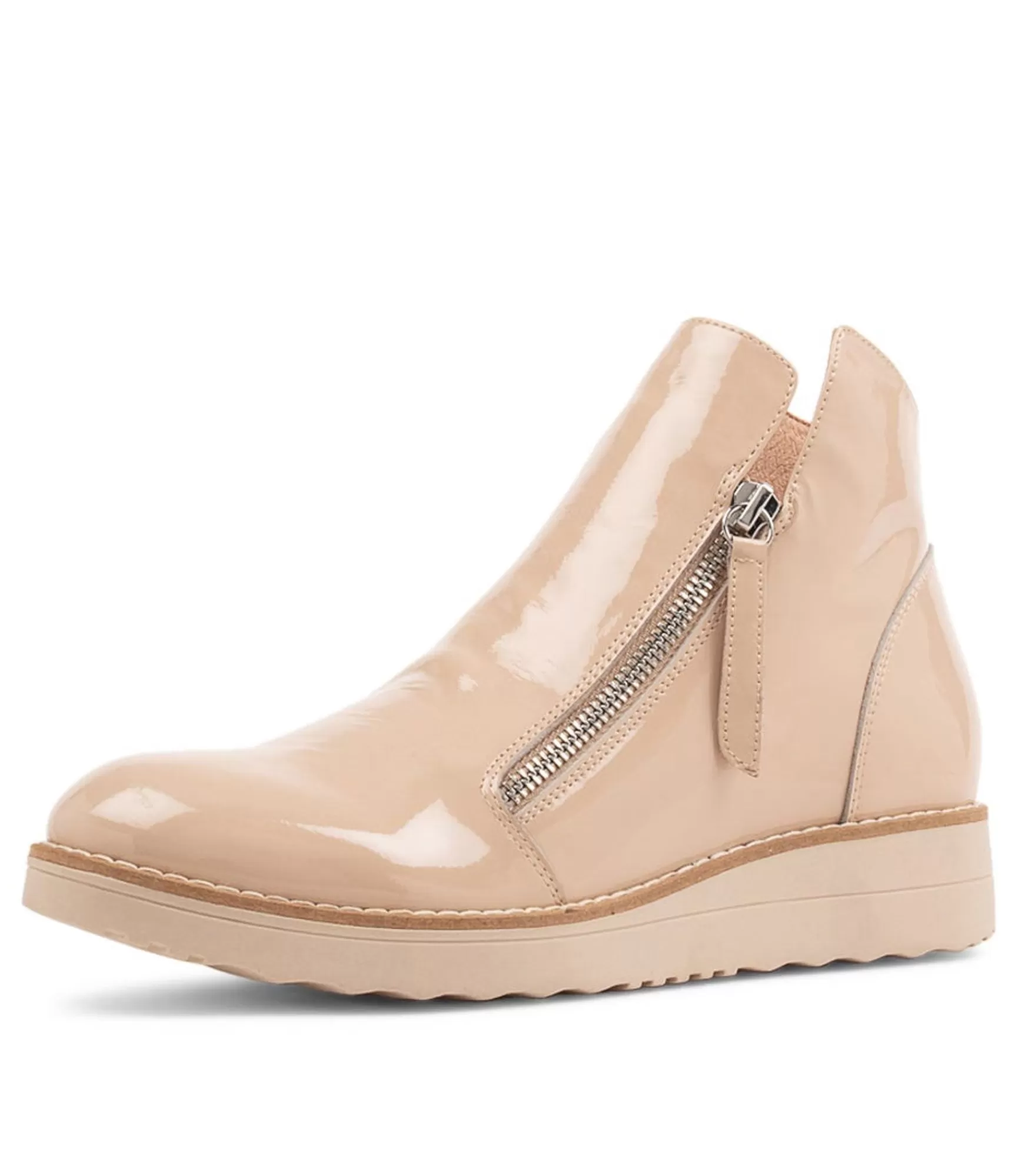 Store Midas Shoes Olise Latte Patent Leather Ankle Boots Ns