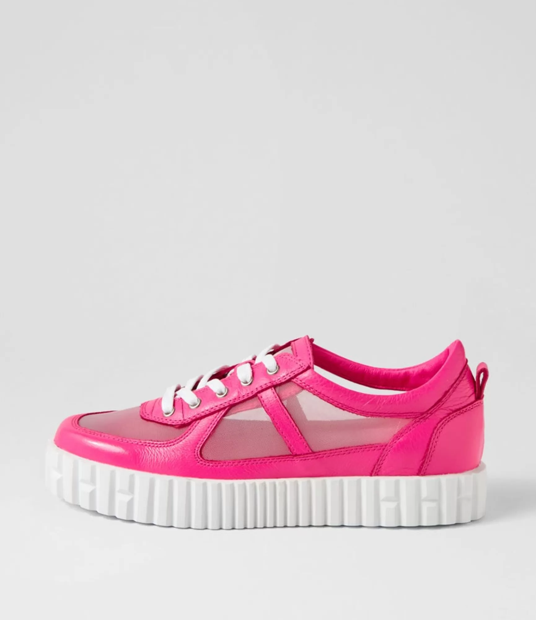 Cheap Midas Shoes Olly Hot Pink White Leather Mesh Sneakers