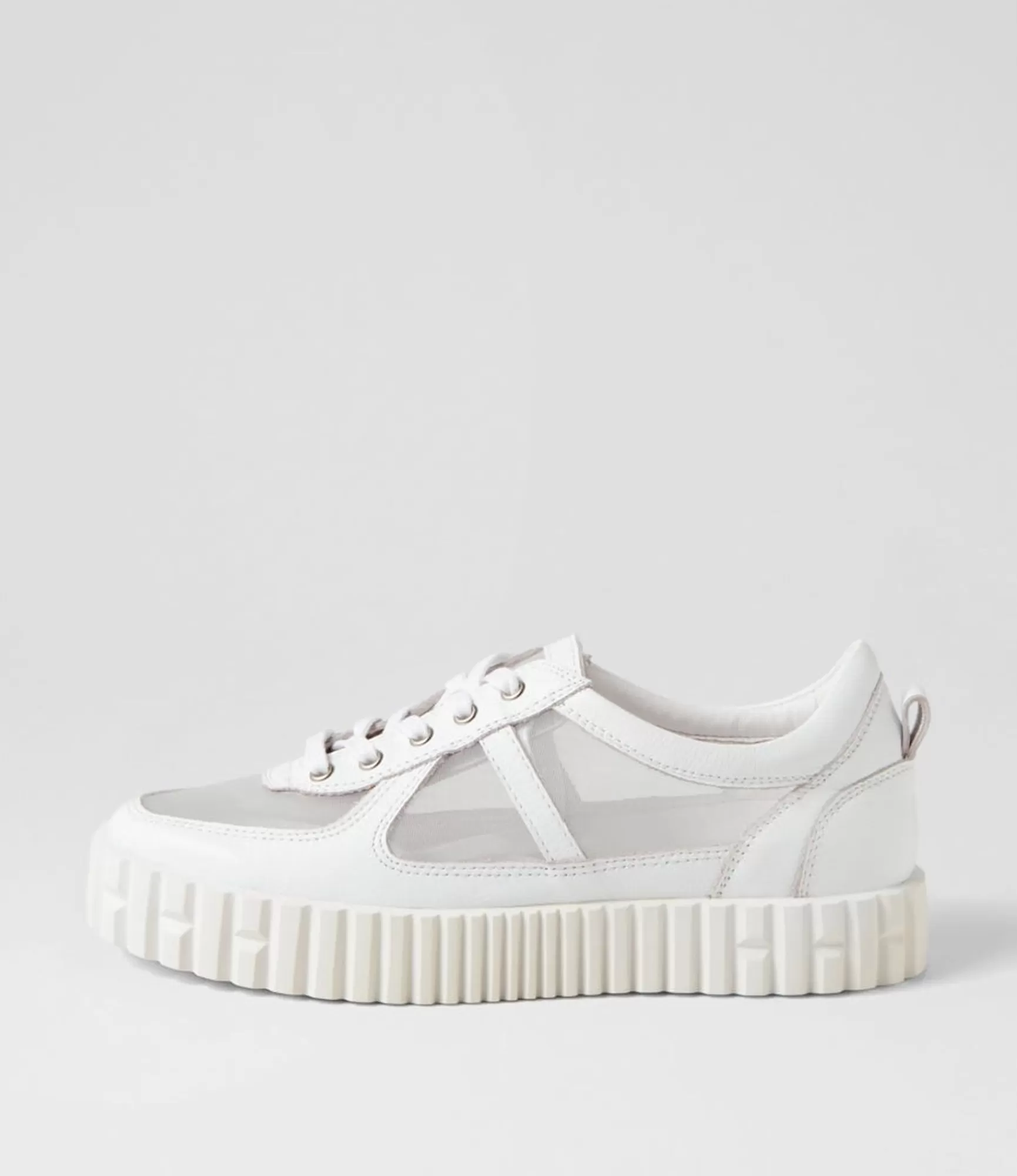 Cheap Midas Shoes Olly White Leather Mesh Sneakers