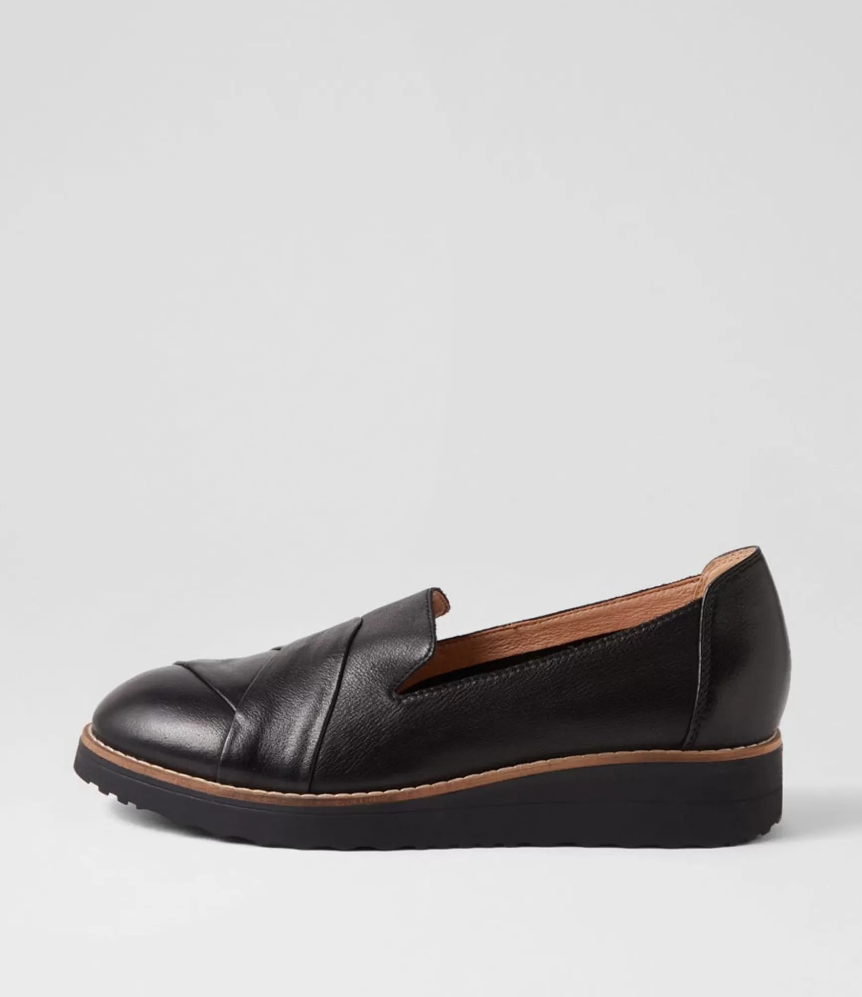 Best Sale Midas Shoes Omalia Black Leather Flat Shoes