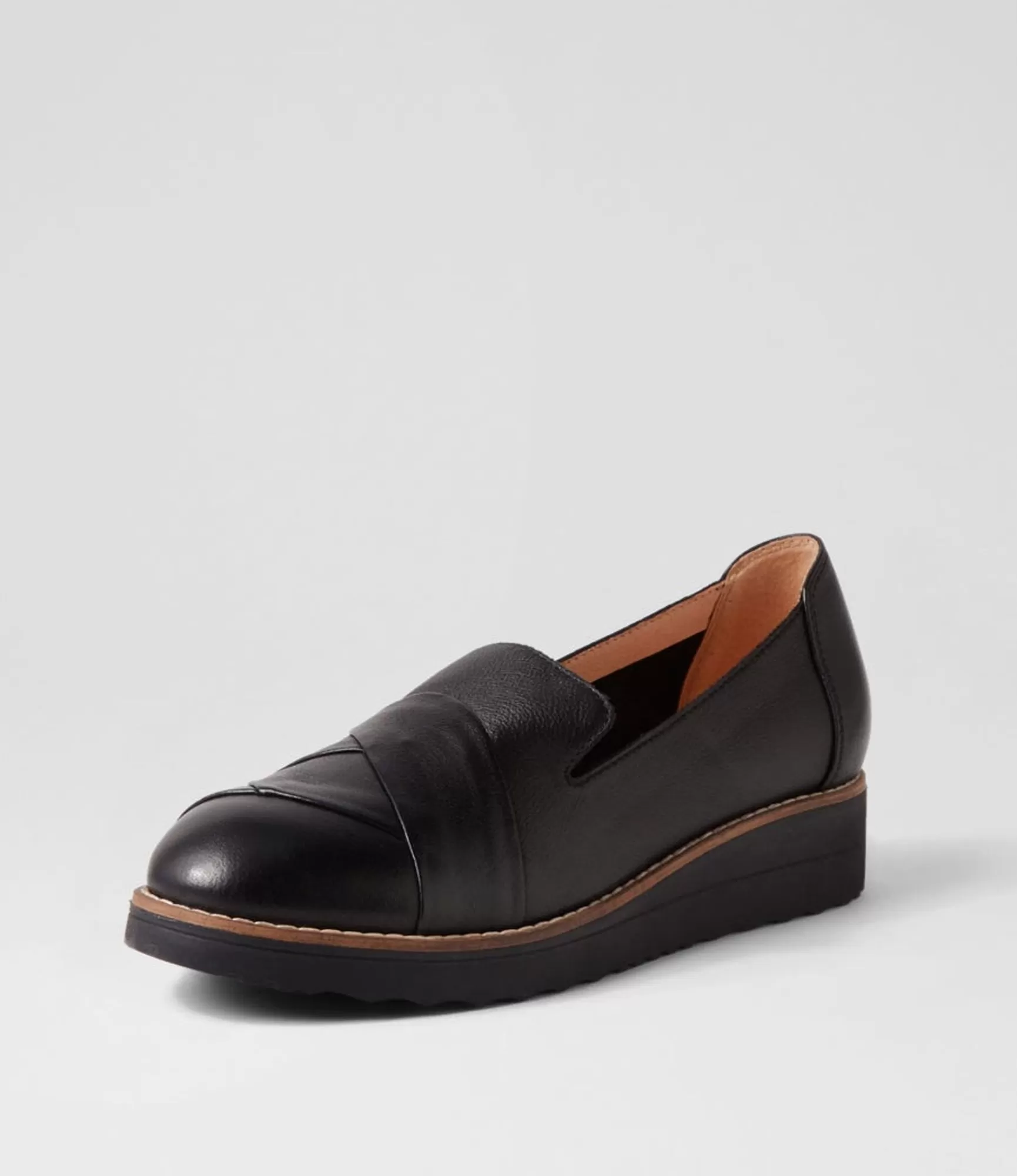 Best Sale Midas Shoes Omalia Black Leather Flat Shoes