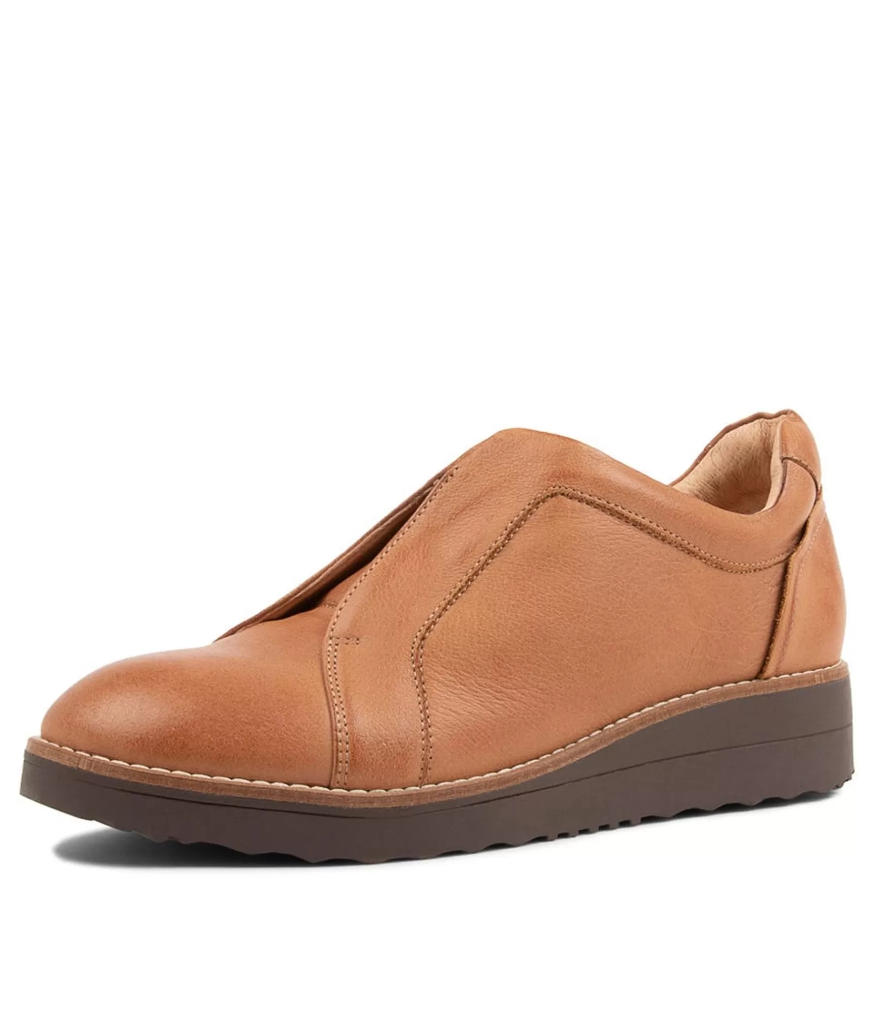 Discount Midas Shoes Onedai Dark Tan Leather Flat Shoes Cs