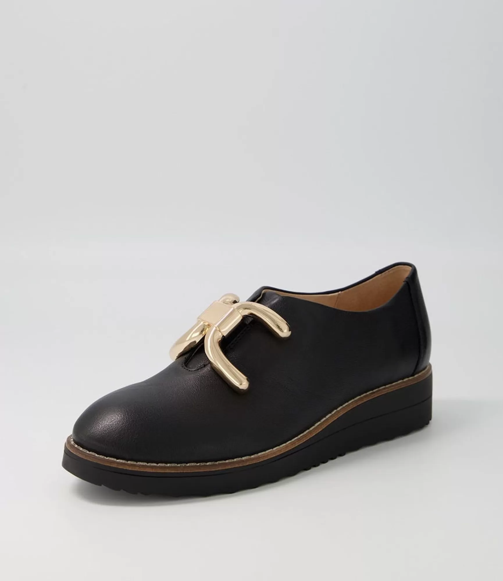 Shop Midas Shoes Opar Black Leather Flat Shoes