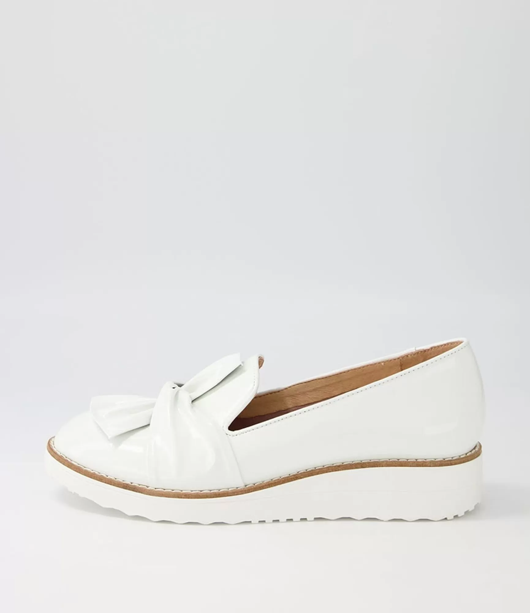 Hot Midas Shoes Opitto White Patent Leather Flat Shoes