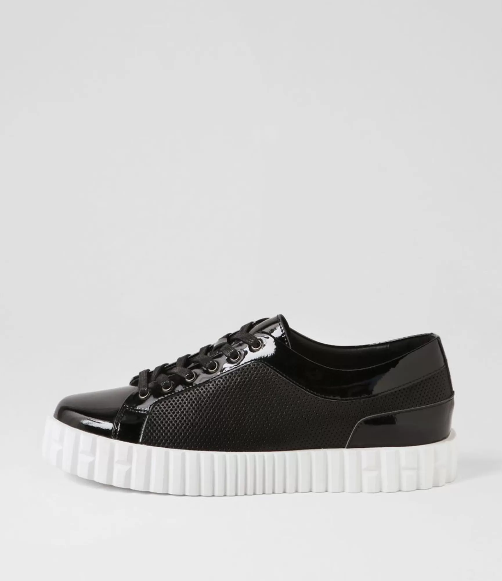 New Midas Shoes Orli Black Patent Leather Sneakers