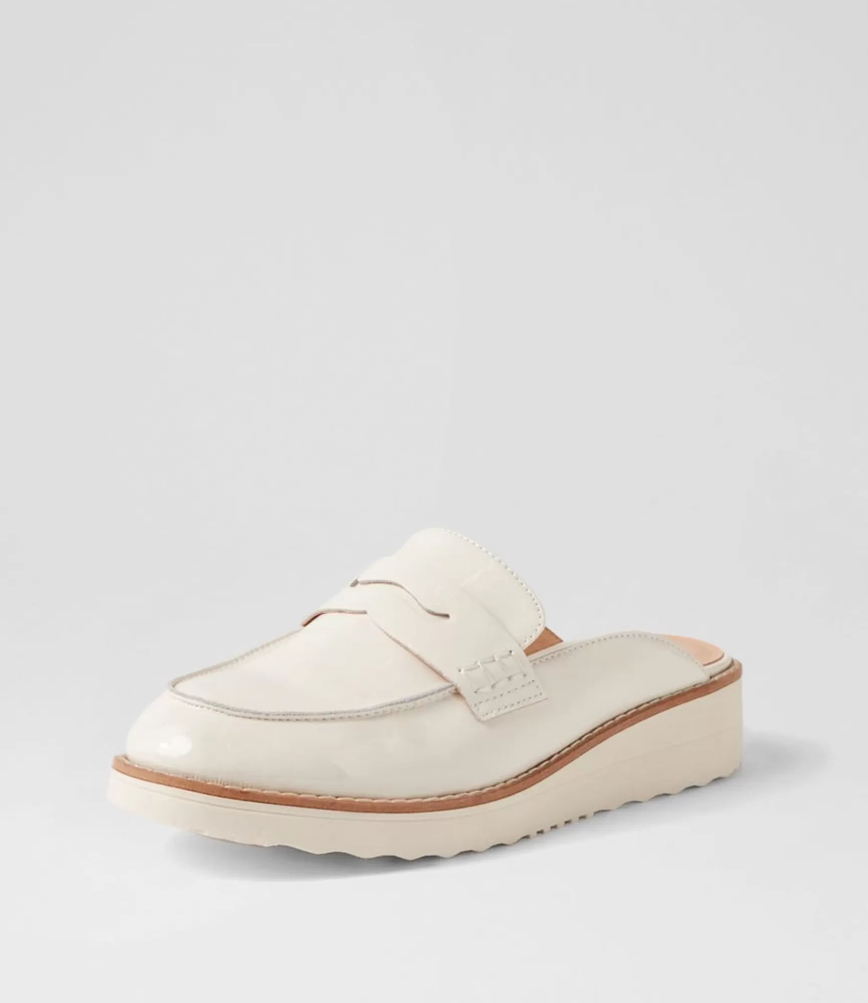 Hot Midas Shoes Osem Ivory Patent Leather Mules