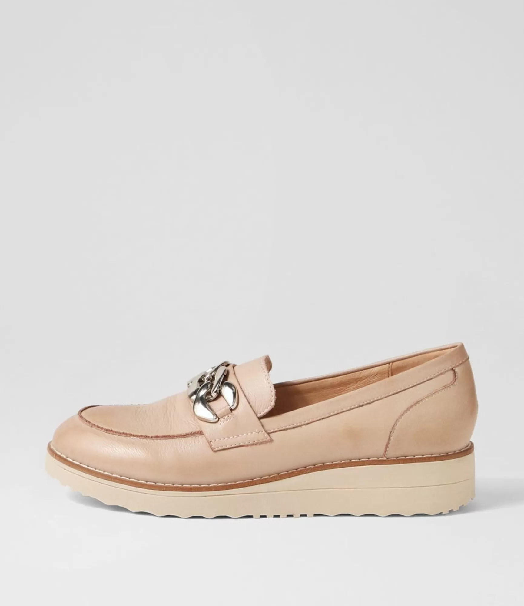 Store Midas Shoes Osie Cafe Nude Leather Loafers
