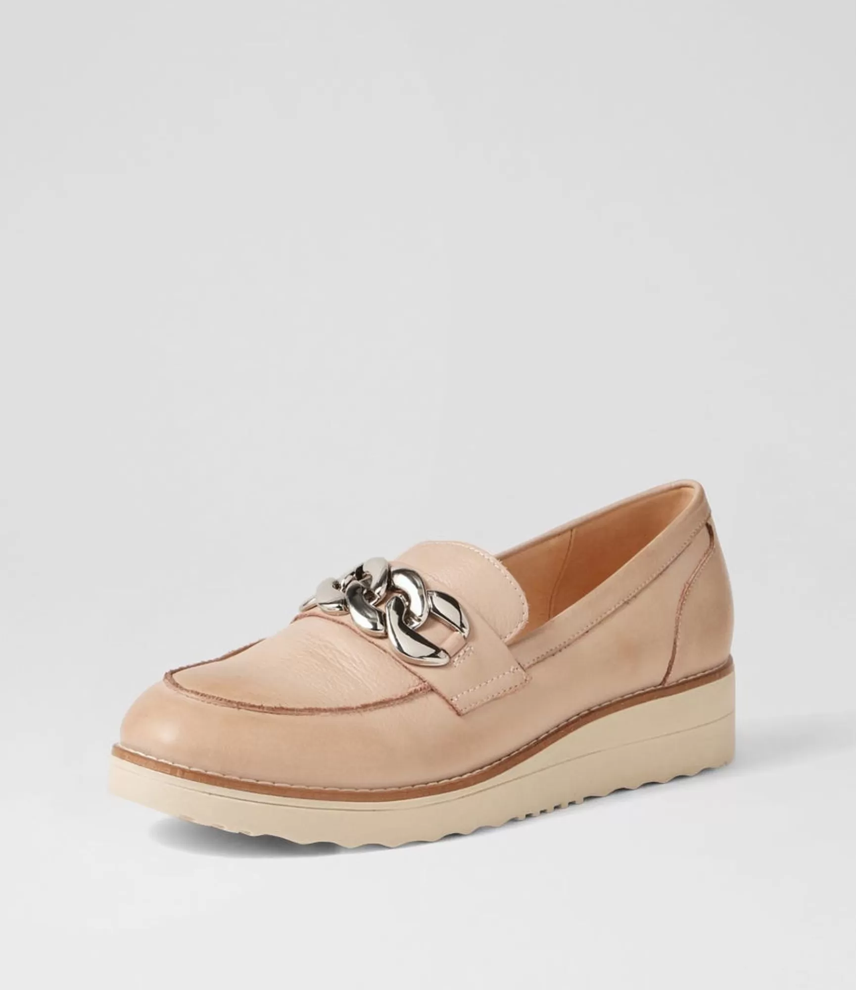 Store Midas Shoes Osie Cafe Nude Leather Loafers