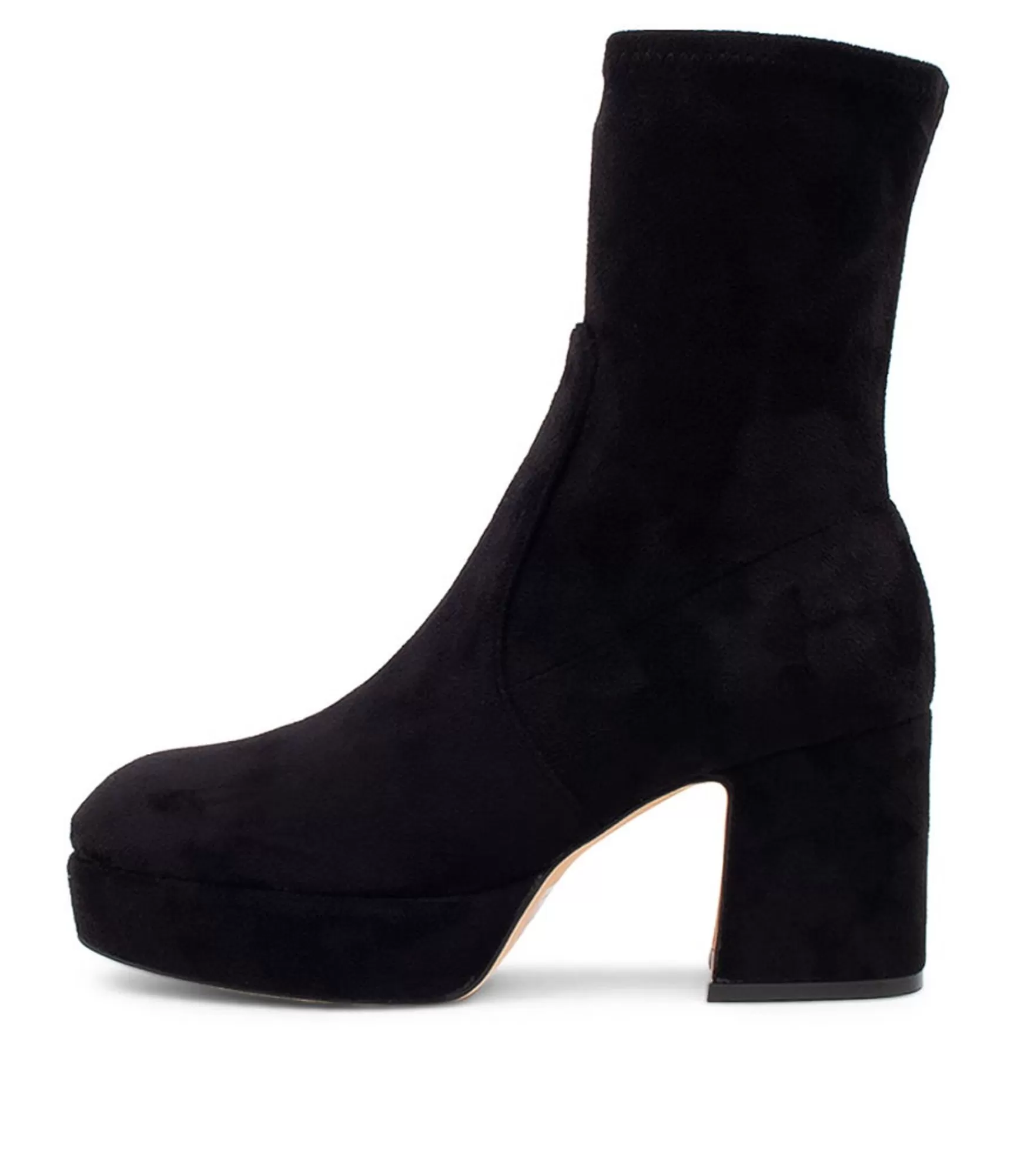 Fashion Midas Shoes Otis Black Stretch Microsuede Ankle Boots