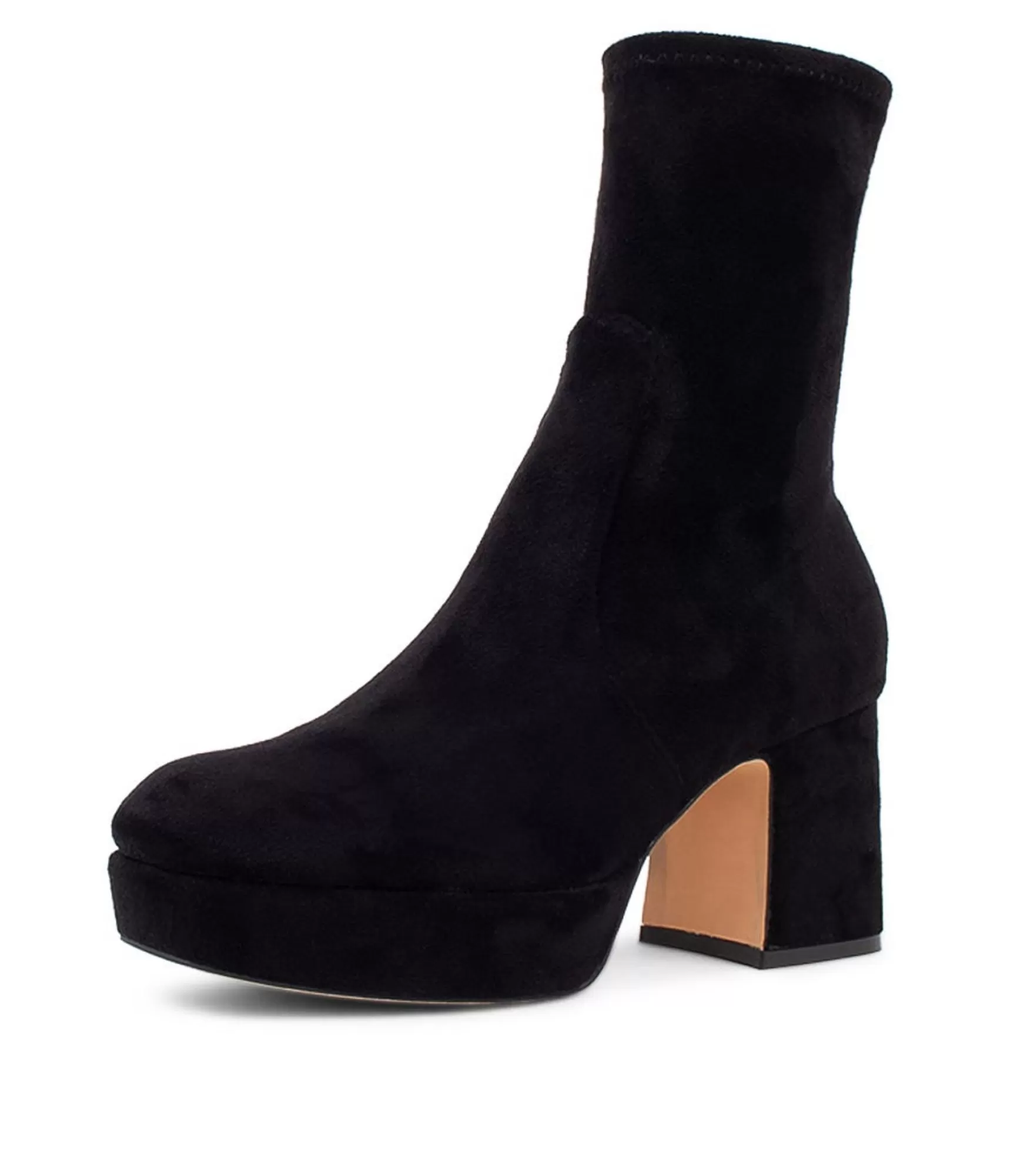 Fashion Midas Shoes Otis Black Stretch Microsuede Ankle Boots