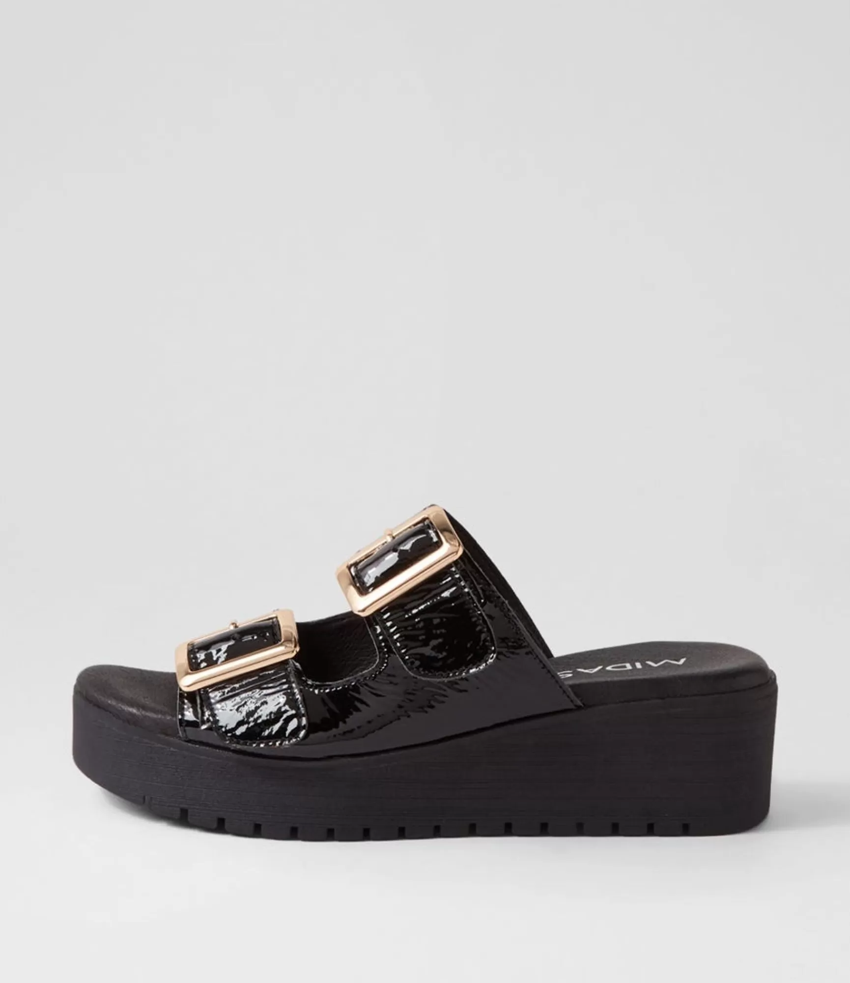 Sale Midas Shoes Oxen Black Patent Leather Slides