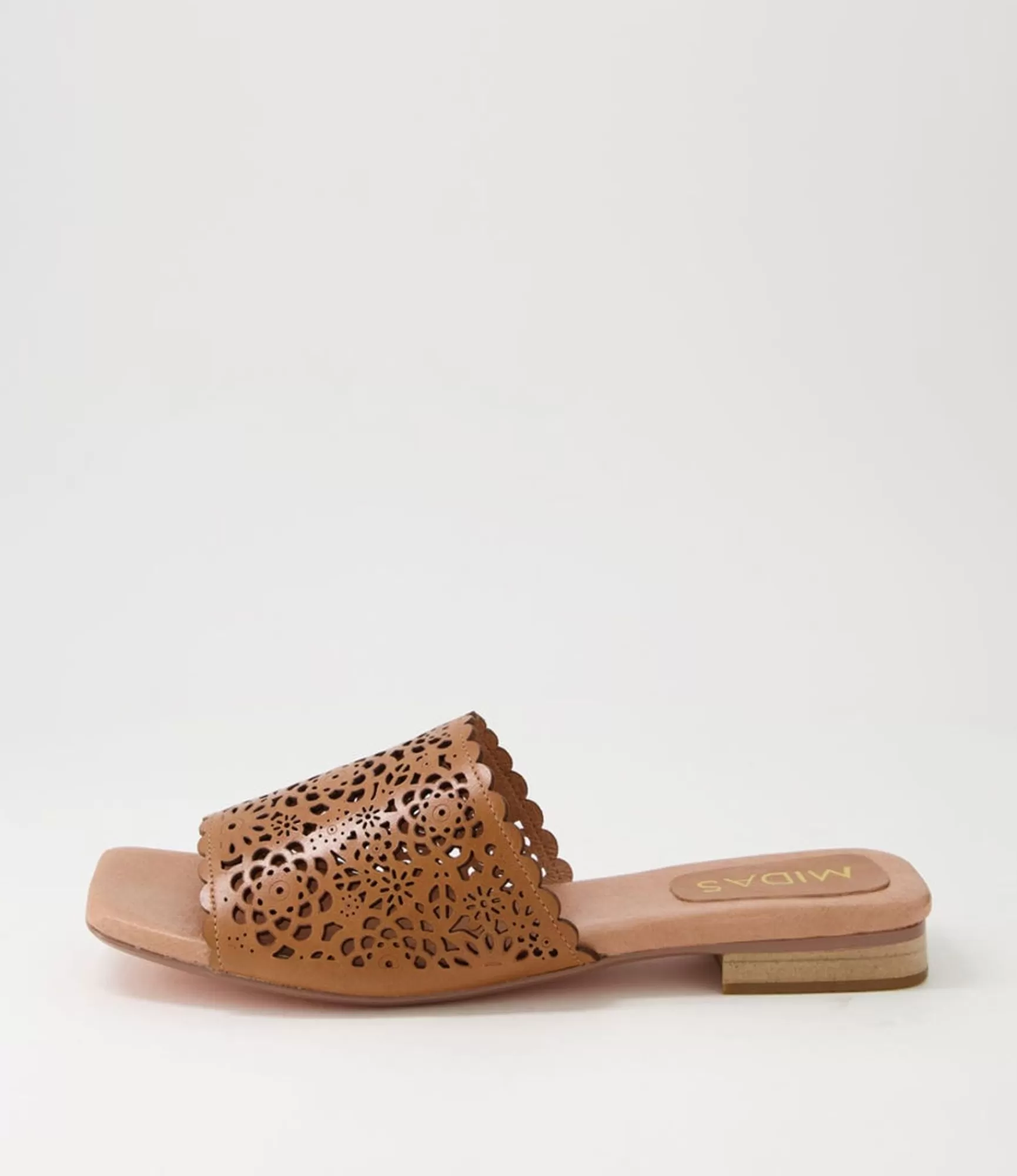 Sale Midas Shoes Parda Tan Leather Slides