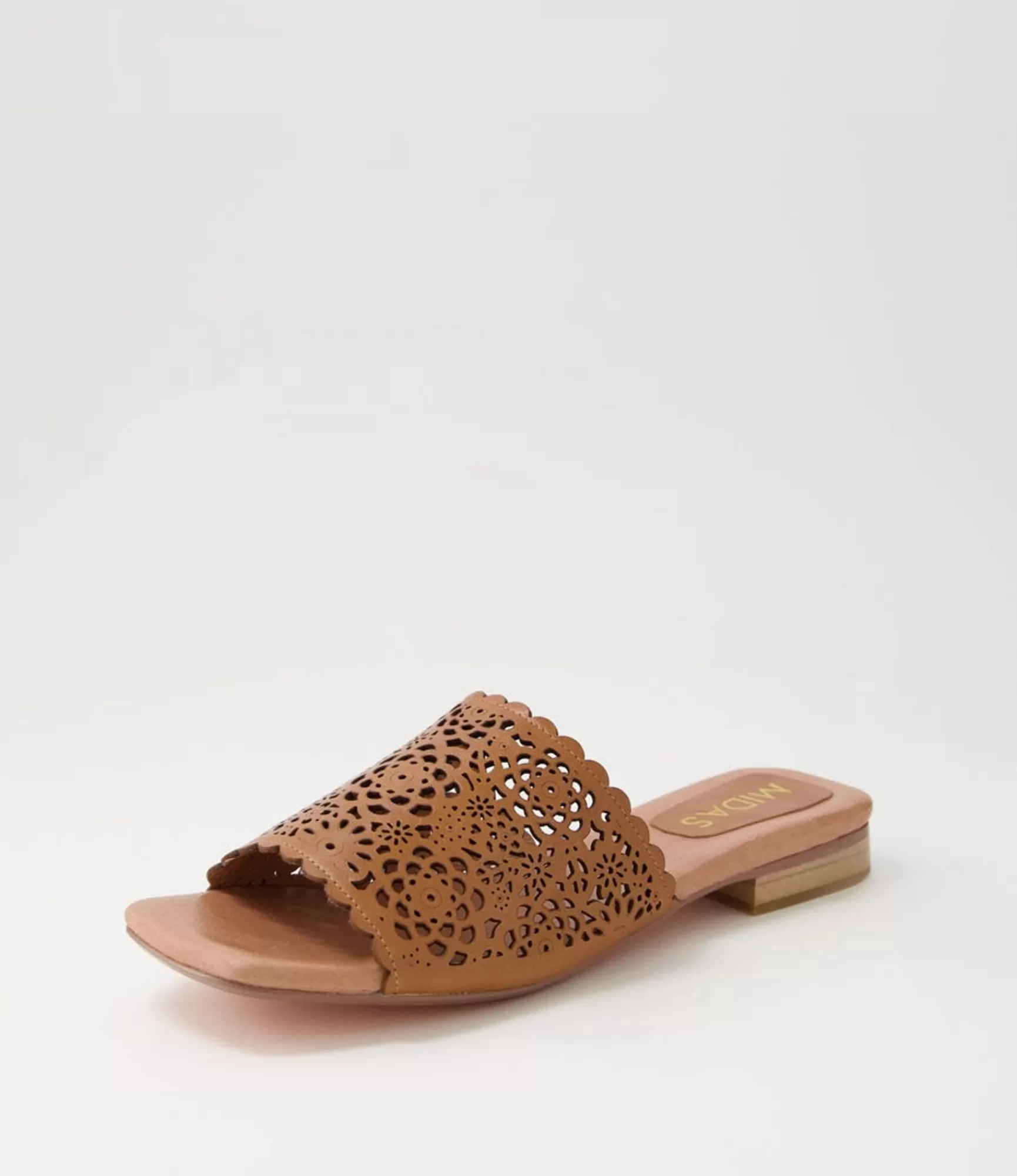 Sale Midas Shoes Parda Tan Leather Slides
