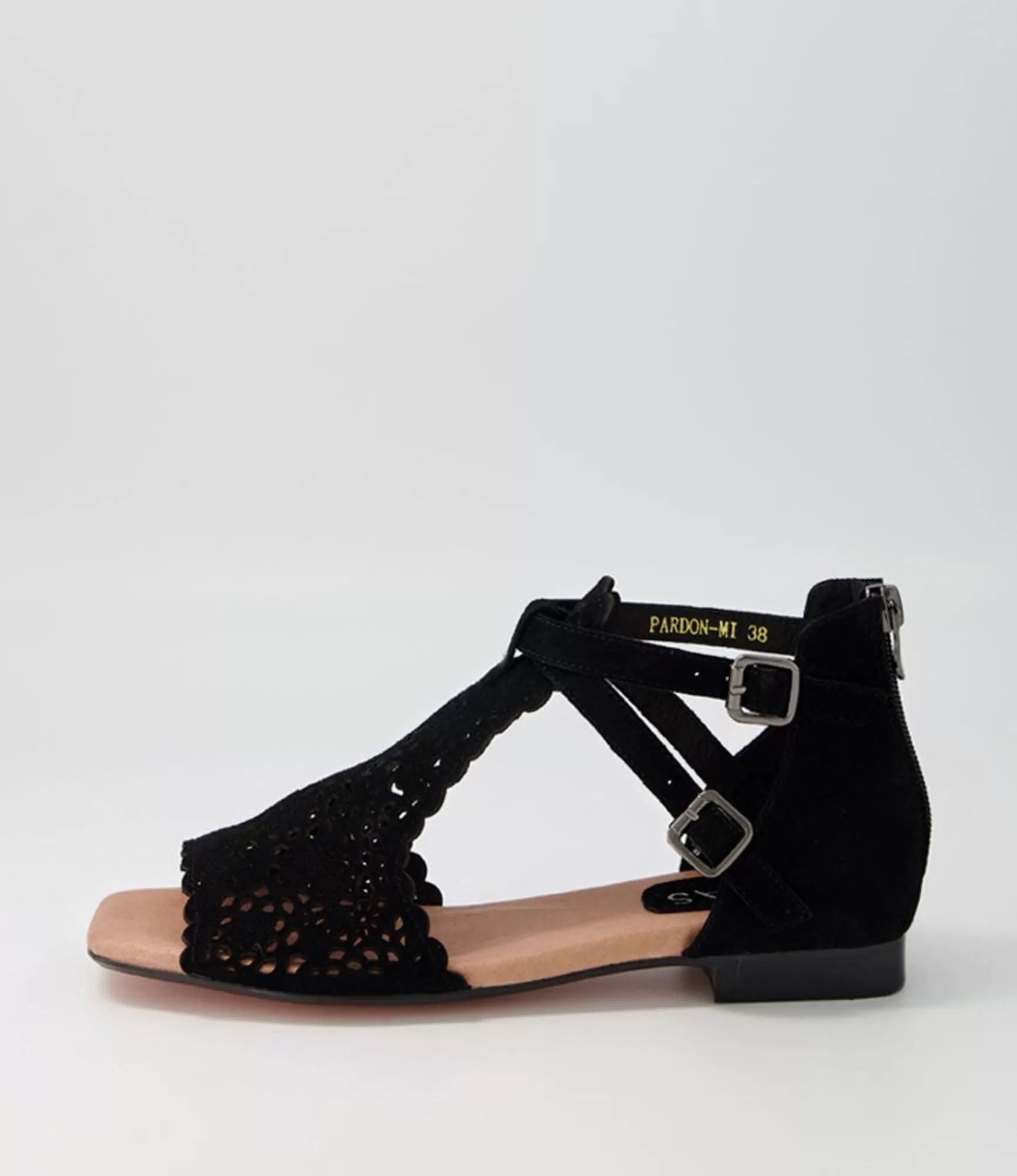 Outlet Midas Shoes Pardon Black Suede Sandals