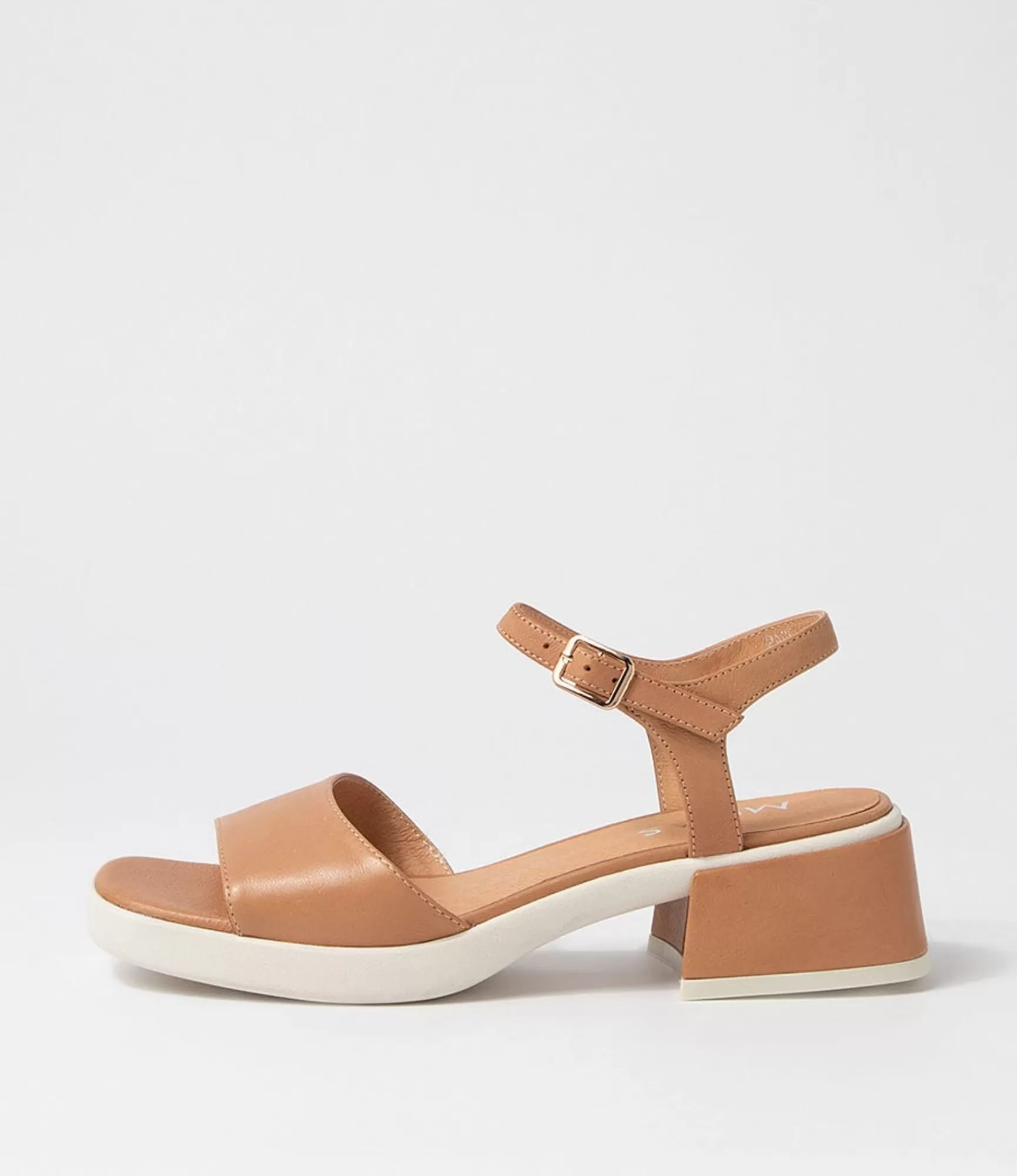 Clearance Midas Shoes Passion Tan White Leather Sandals