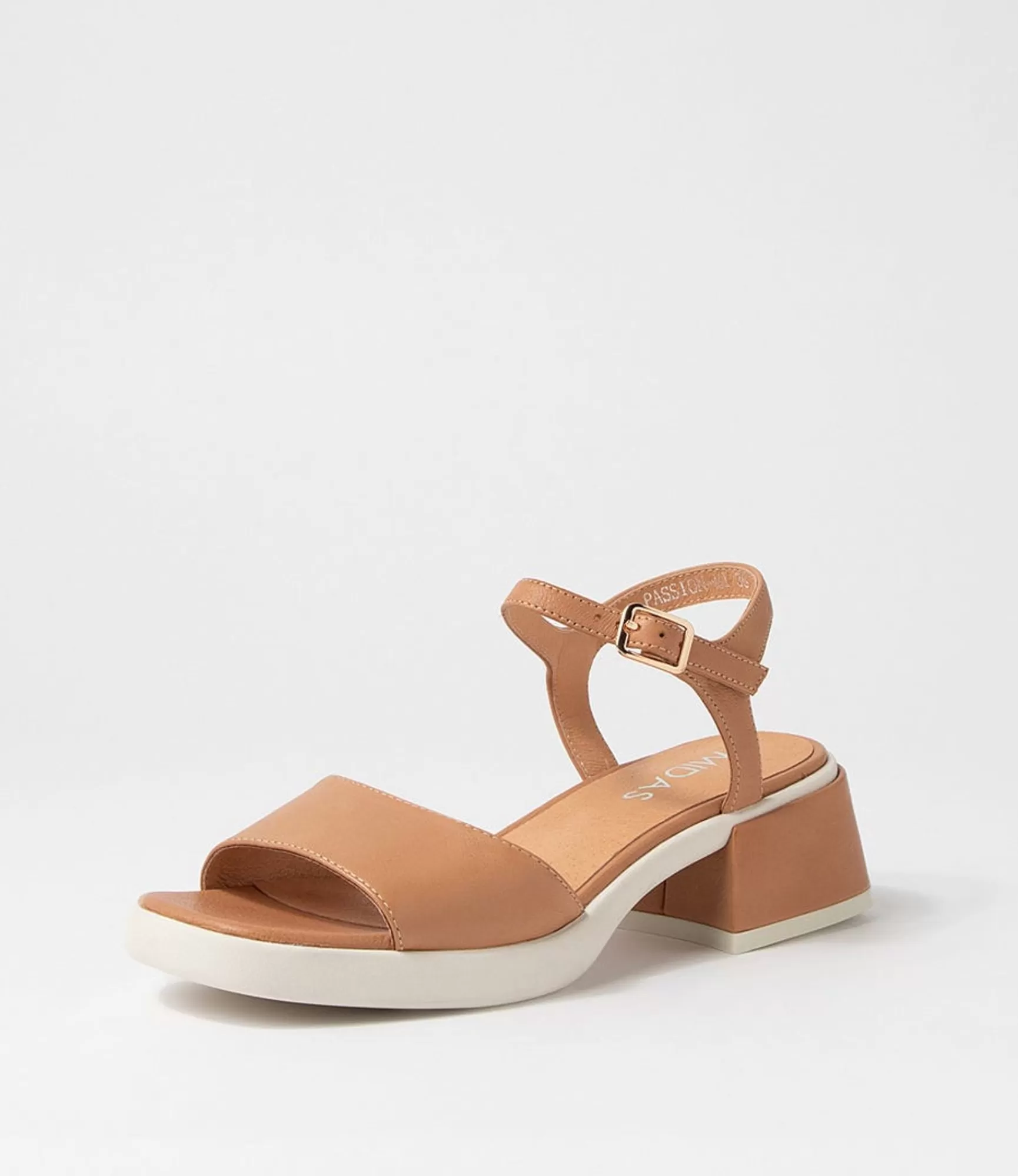 Clearance Midas Shoes Passion Tan White Leather Sandals