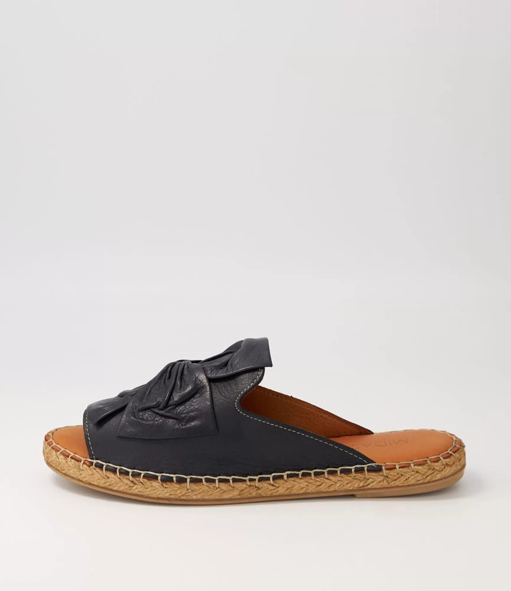 New Midas Shoes Pearli Navy Leather Espadrilles