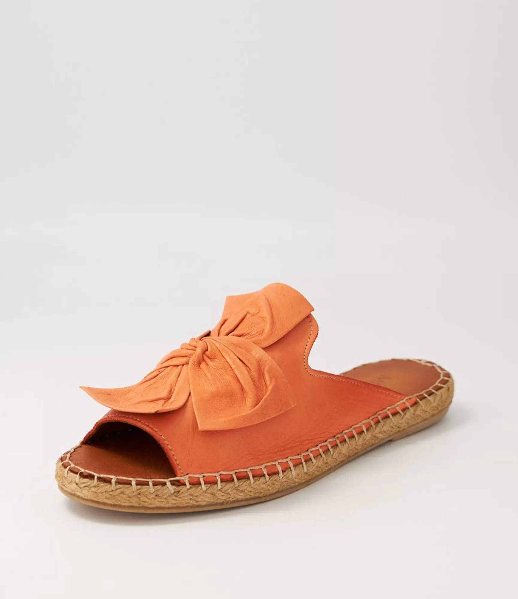 Cheap Midas Shoes Pearli Orange Leather Espadrilles